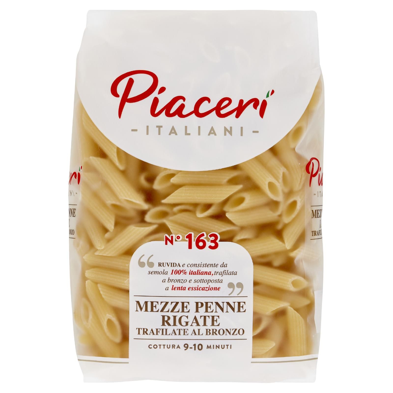 Piaceri Italiani Mezze Penne Rigate Trafilate al Bronzo N° 163 500 g