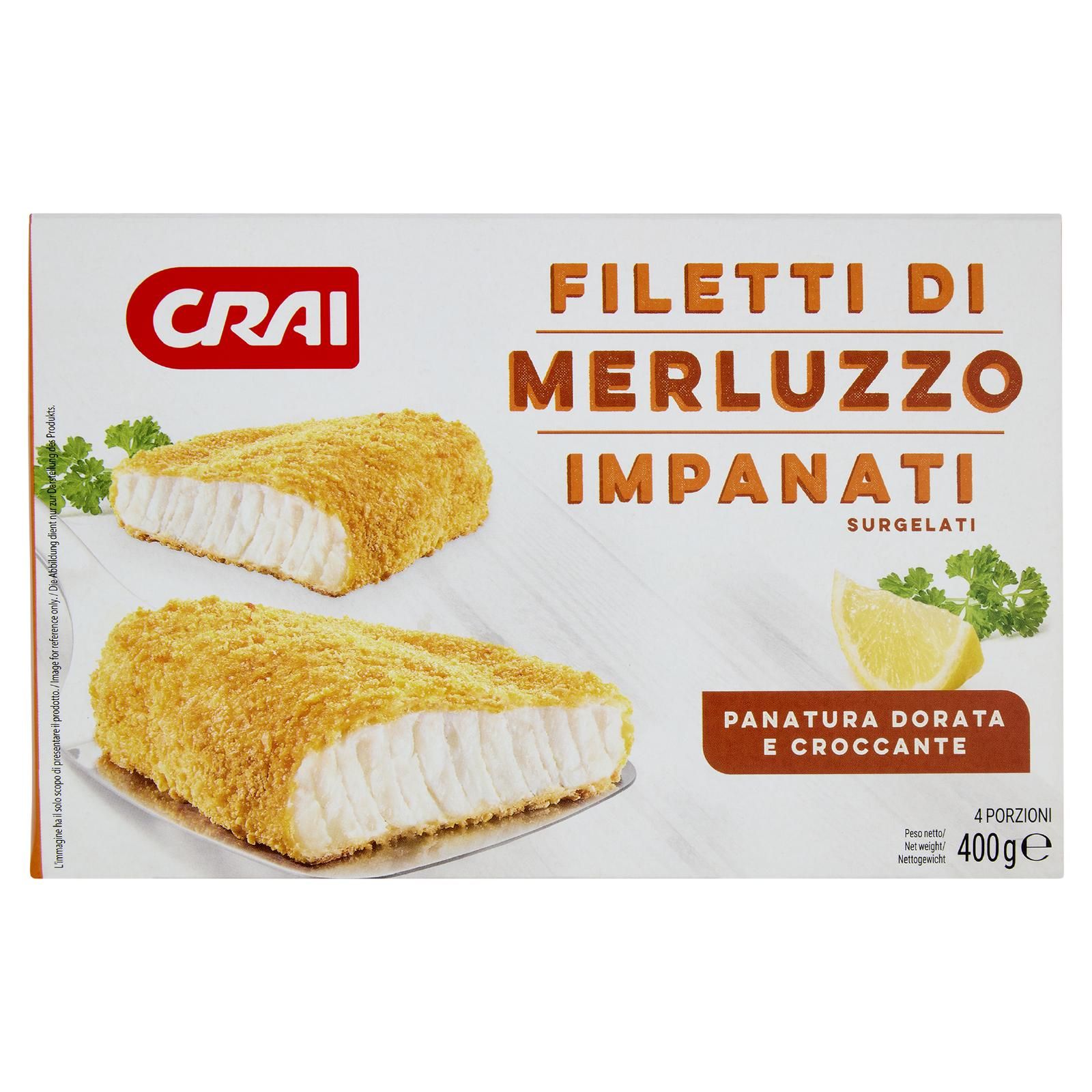 Crai Filetti Di Merluzzo Impanati Surgelati 400 g