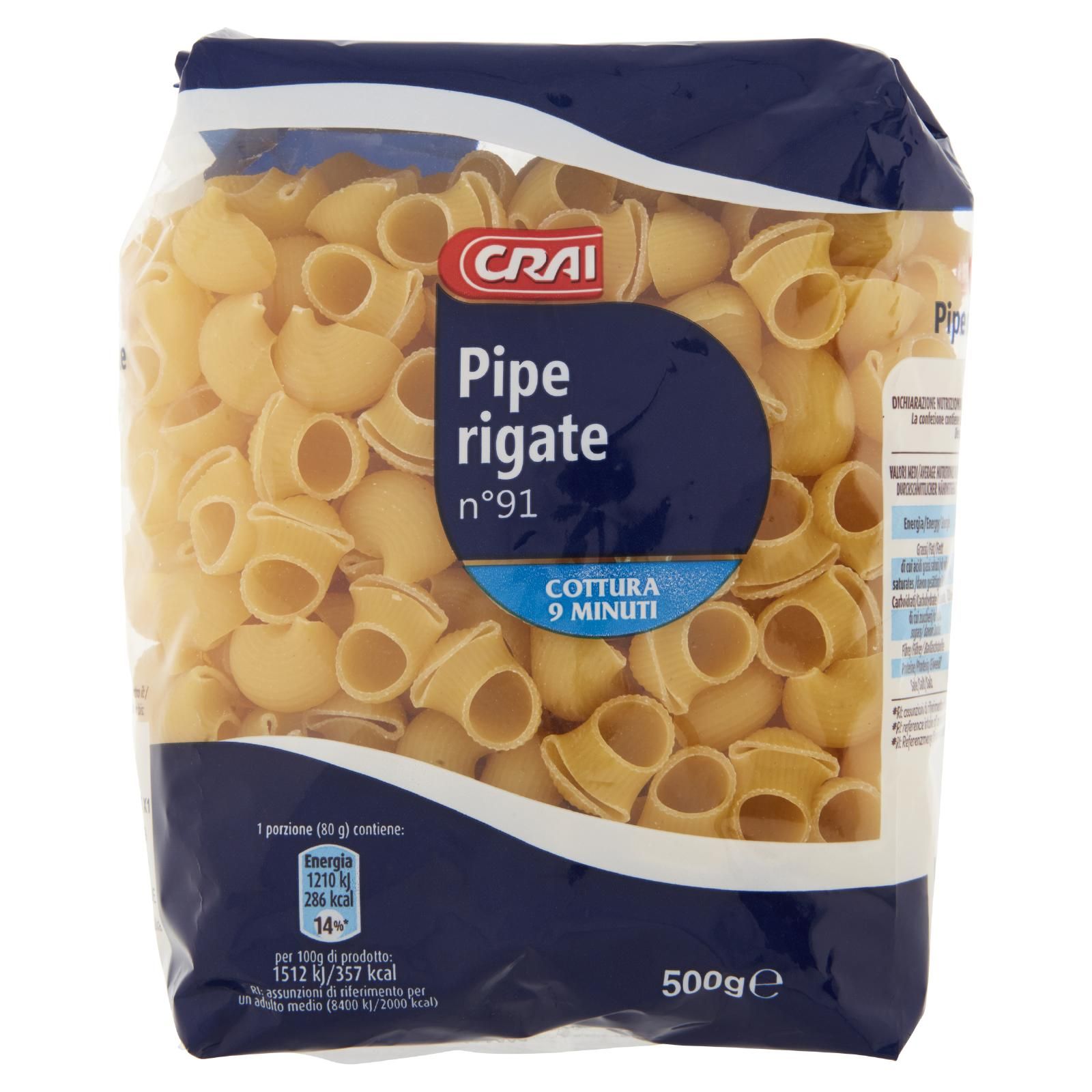 Crai Pipe rigate n°91 500 g