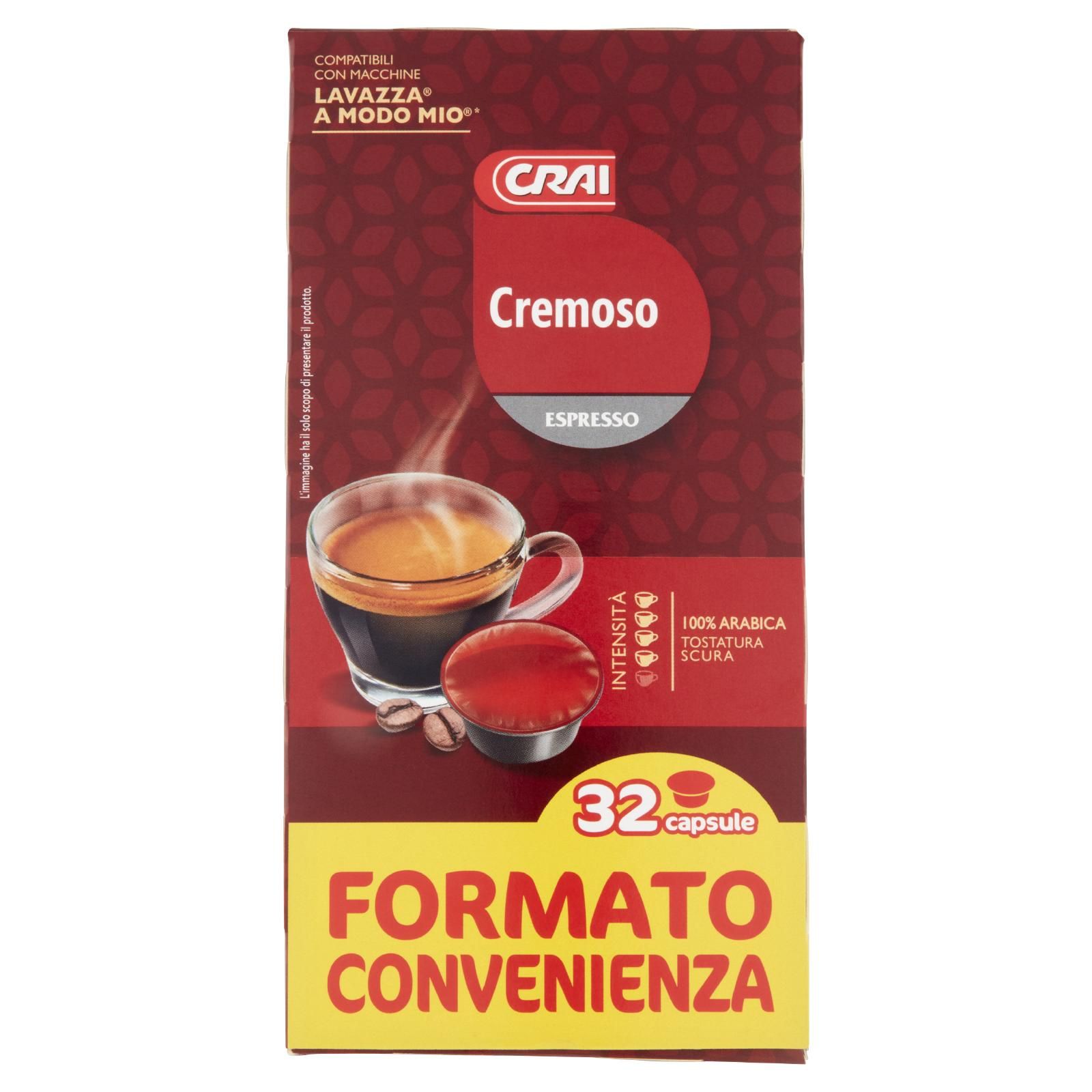 Crai Cremoso Espresso 32 Capsule Compatibili Con Macchine Lavazza A Modo Mio* 208 g