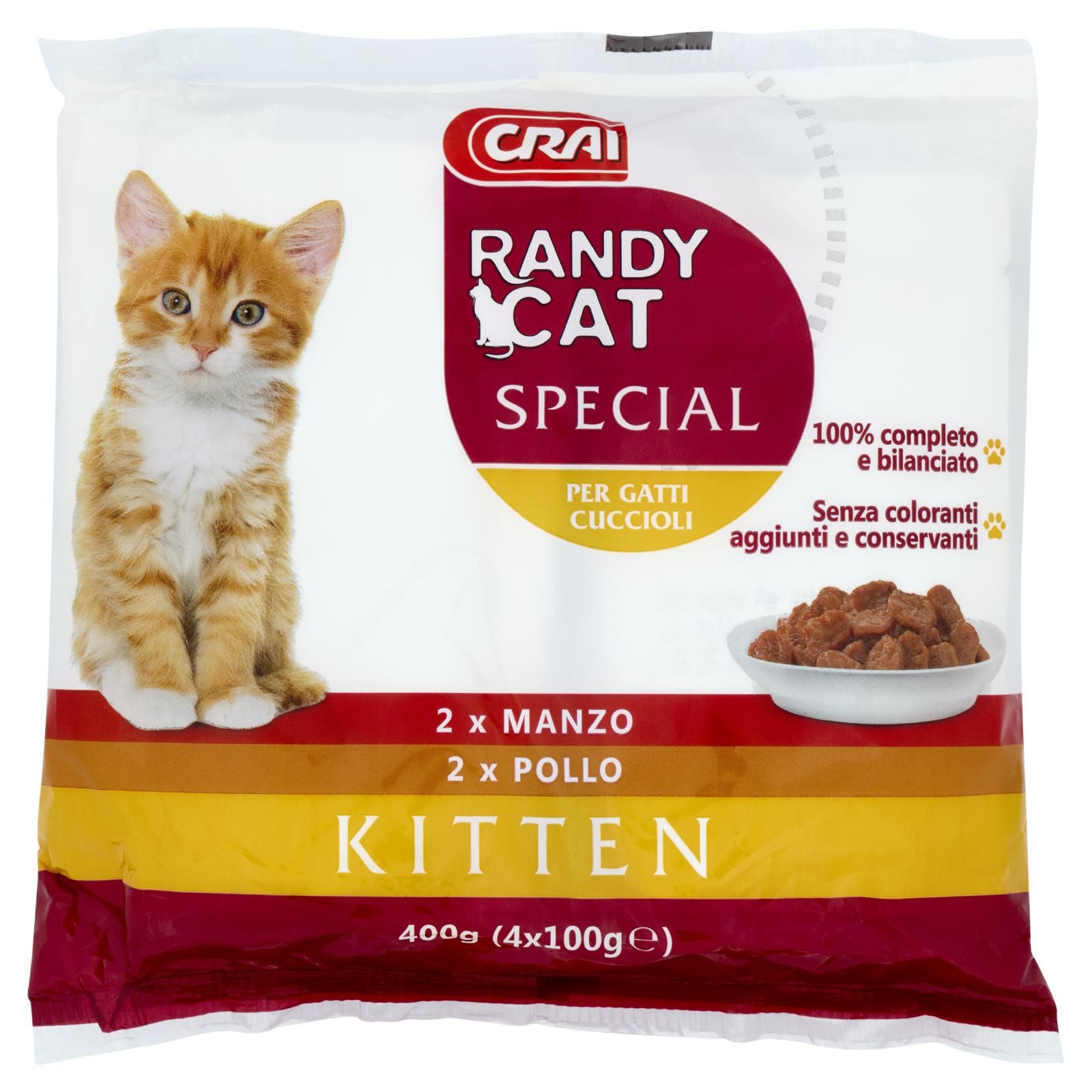 Crai Randy Cat Special Kitten Manzo - Pollo 4 x 100 g