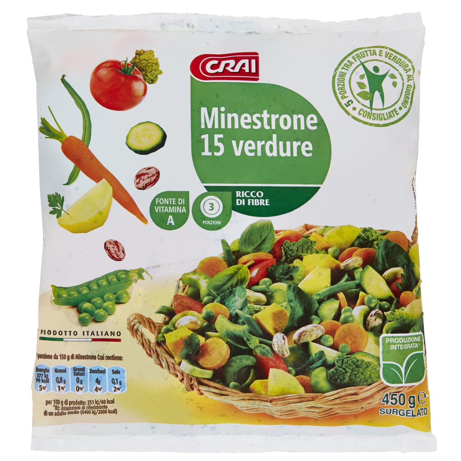 Crai Minestrone 15 verdure Surgelato 450 g