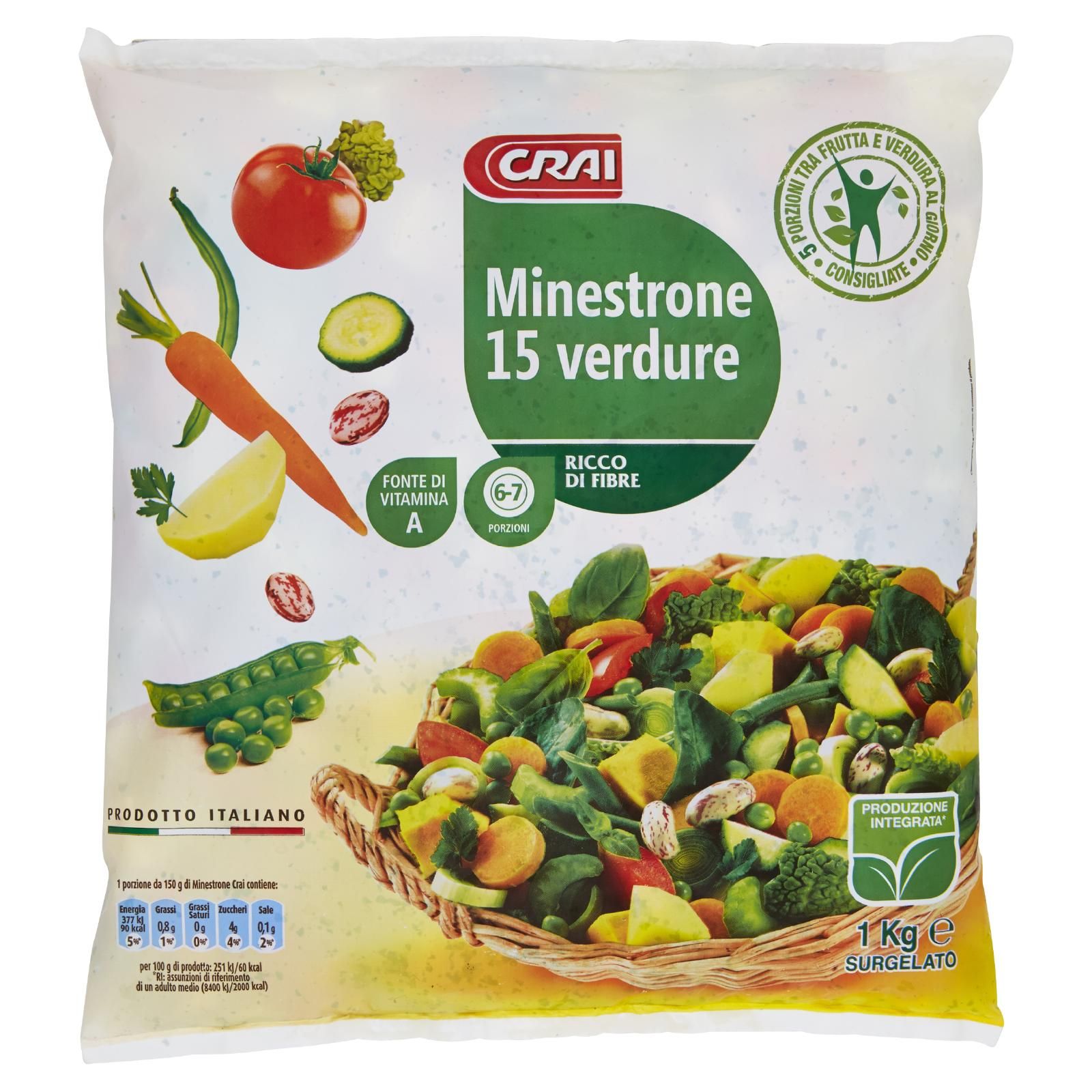 Crai Minestrone 15 verdure Surgelato 1 Kg
