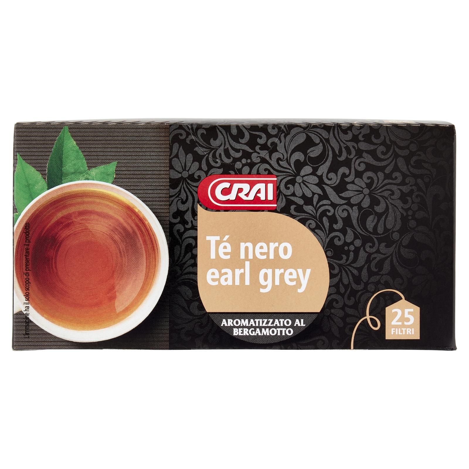 Crai Tè nero earl grey Aromatizzato Al Bergamotto Filtri 25 x 1,7 g