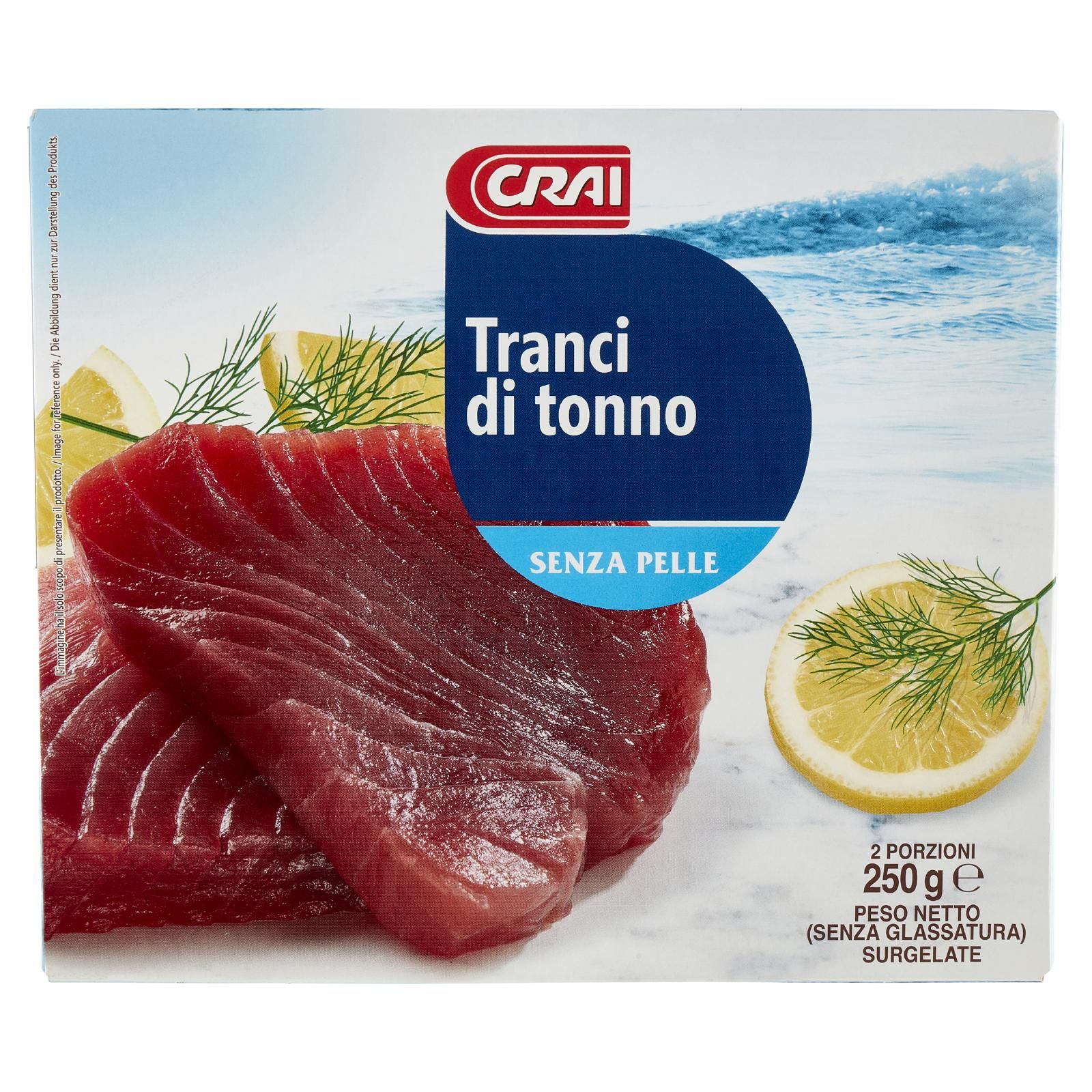 Crai Tranci di Tonno 2 Porzioni Surgelate 250 g