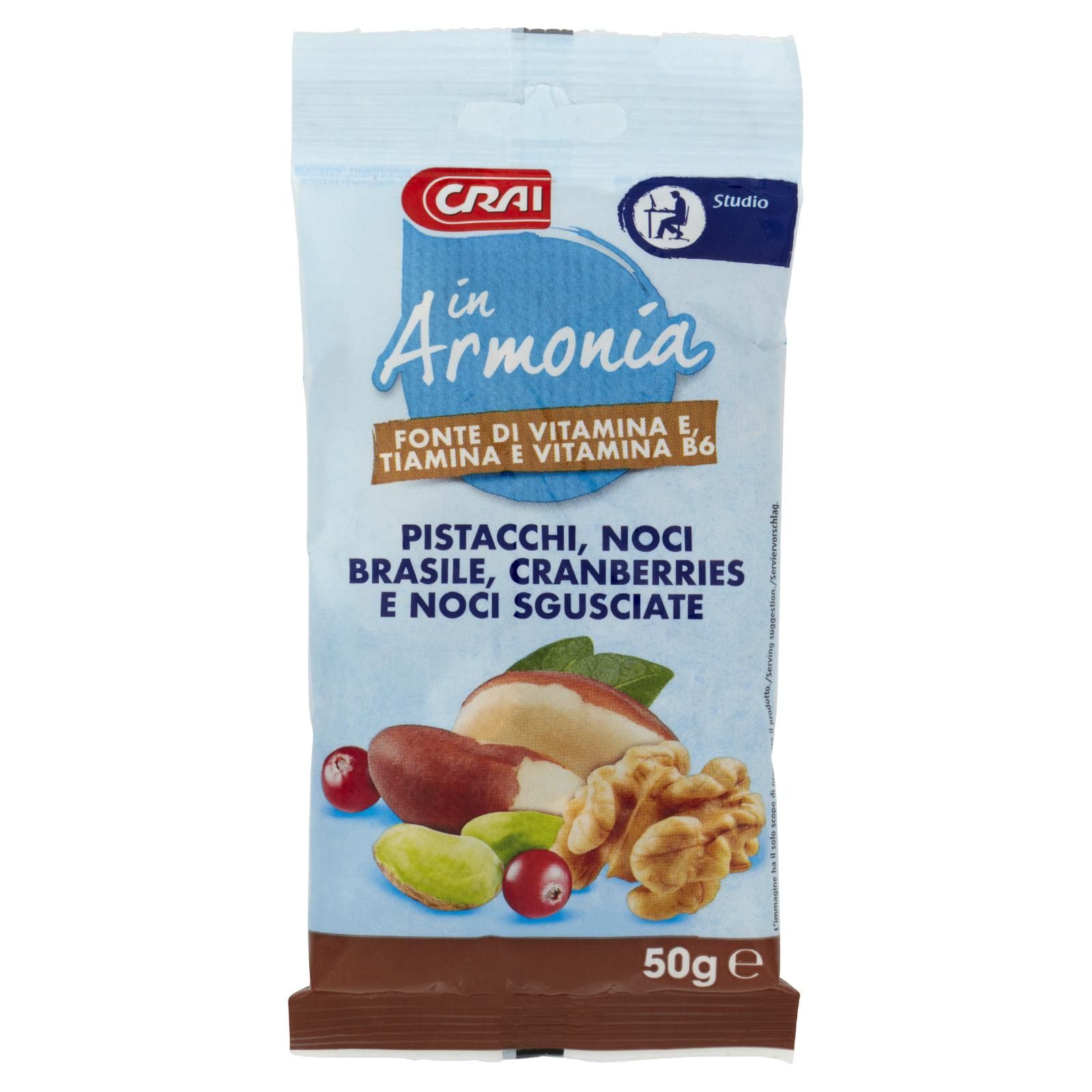 Crai in Armonia Pistacchi, Noci Brasile, Cranberries E Noci Sgusciate 50 g