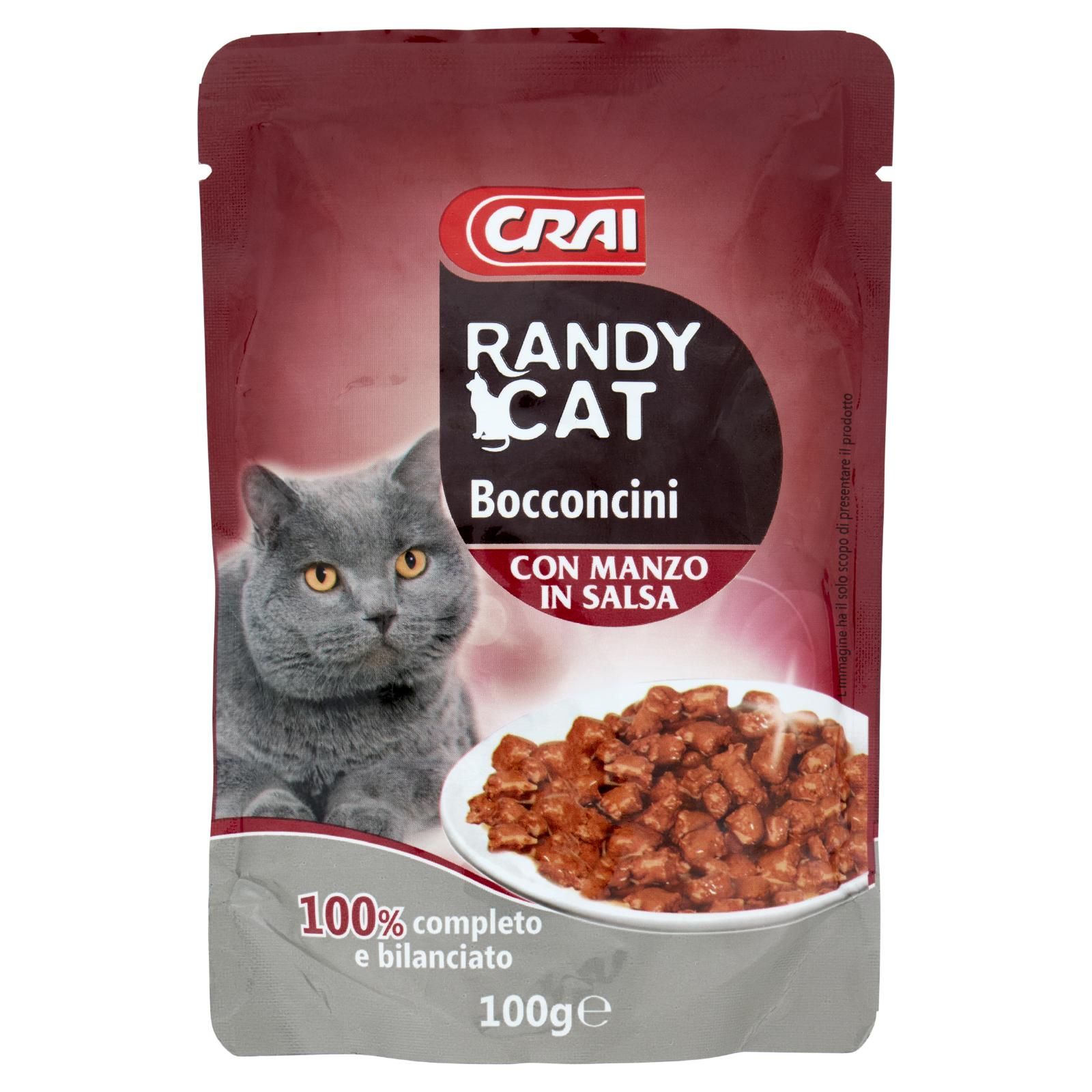 Crai Randy Cat Bocconcini con Manzo in Salsa 100 g