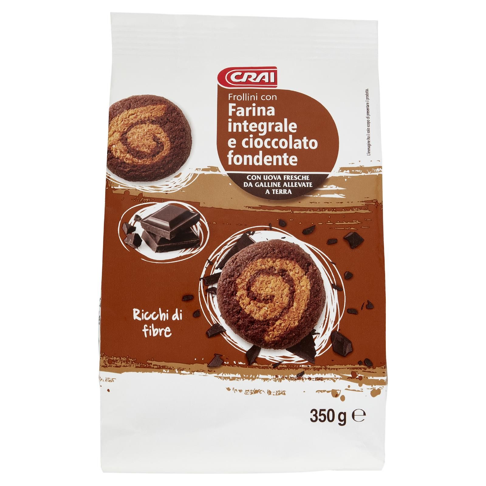 Crai Frollini con Farina integrale e cioccolato fondente 350 g