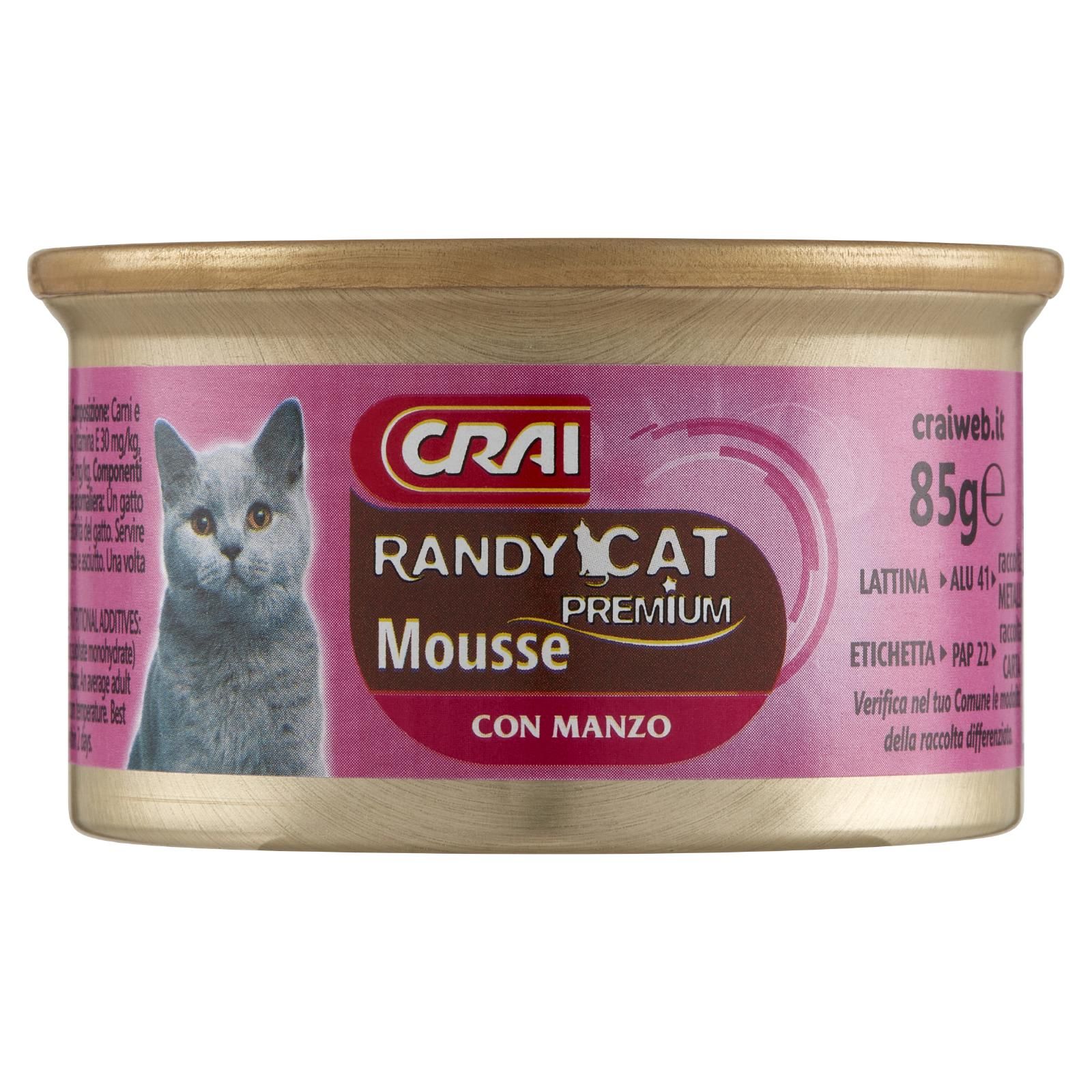 Crai Randy Cat Premium Mousse Con Manzo 85 g
