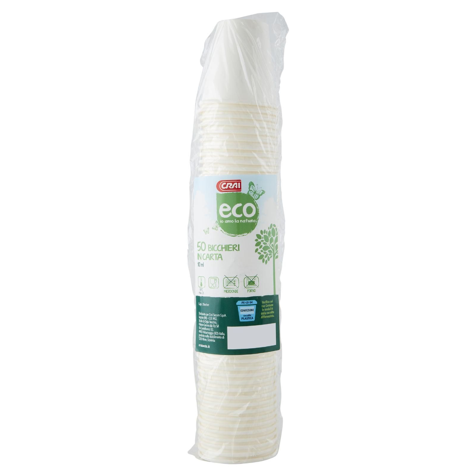Crai eco Bicchieri In Carta 80 ml 50 pz