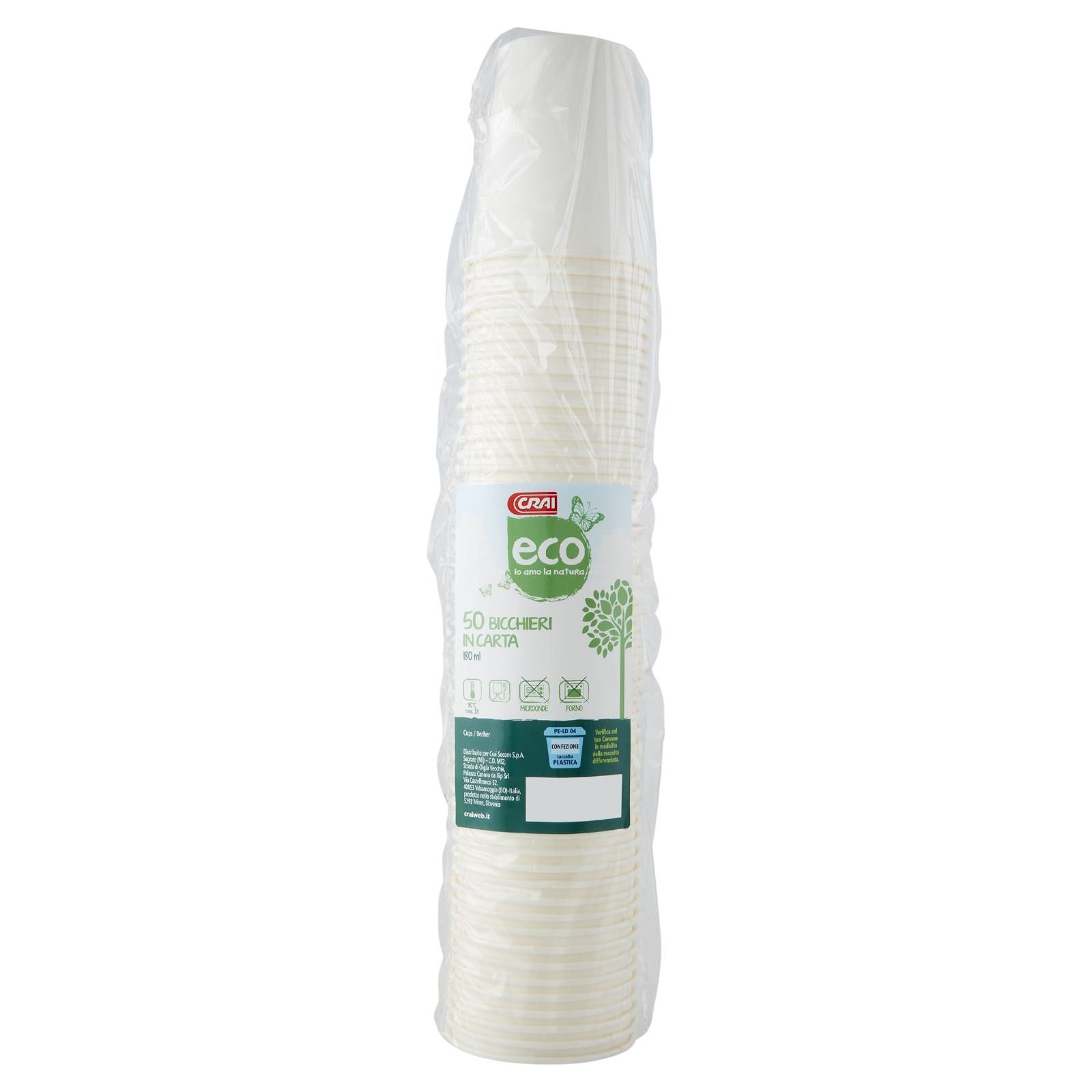 Crai eco Bicchieri In Carta 180 ml 50 pz