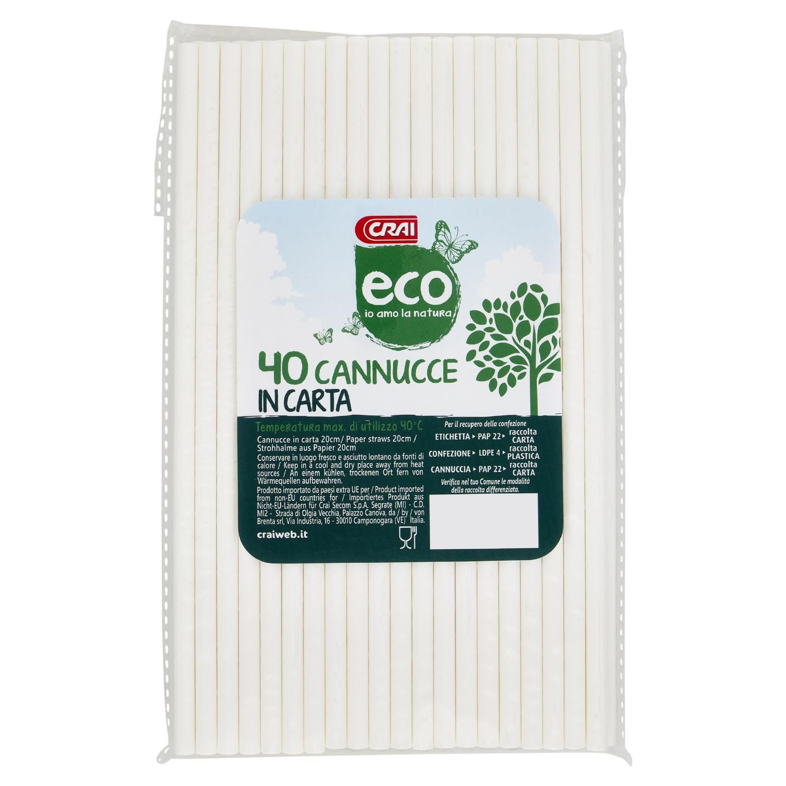 Crai eco Cannucce in Carta 40 pz