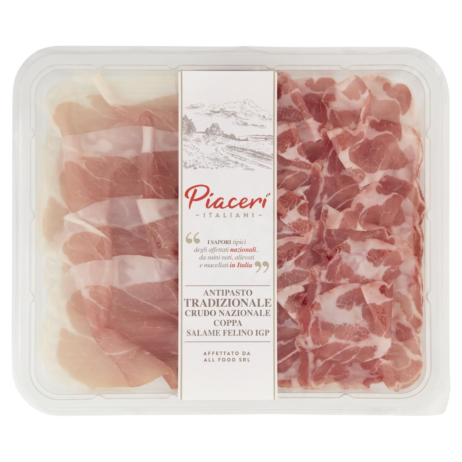 Piaceri Italiani Antipasto Tradizionale Crudo Nazionale, Coppa, Salame Felino IGP 0,120 kg