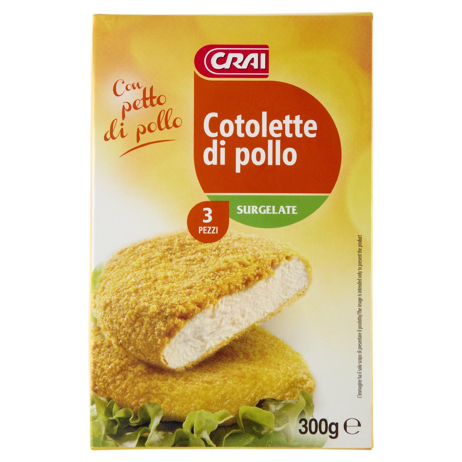 Crai Cotolette di pollo Surgelate 3 Pezzi 300 g