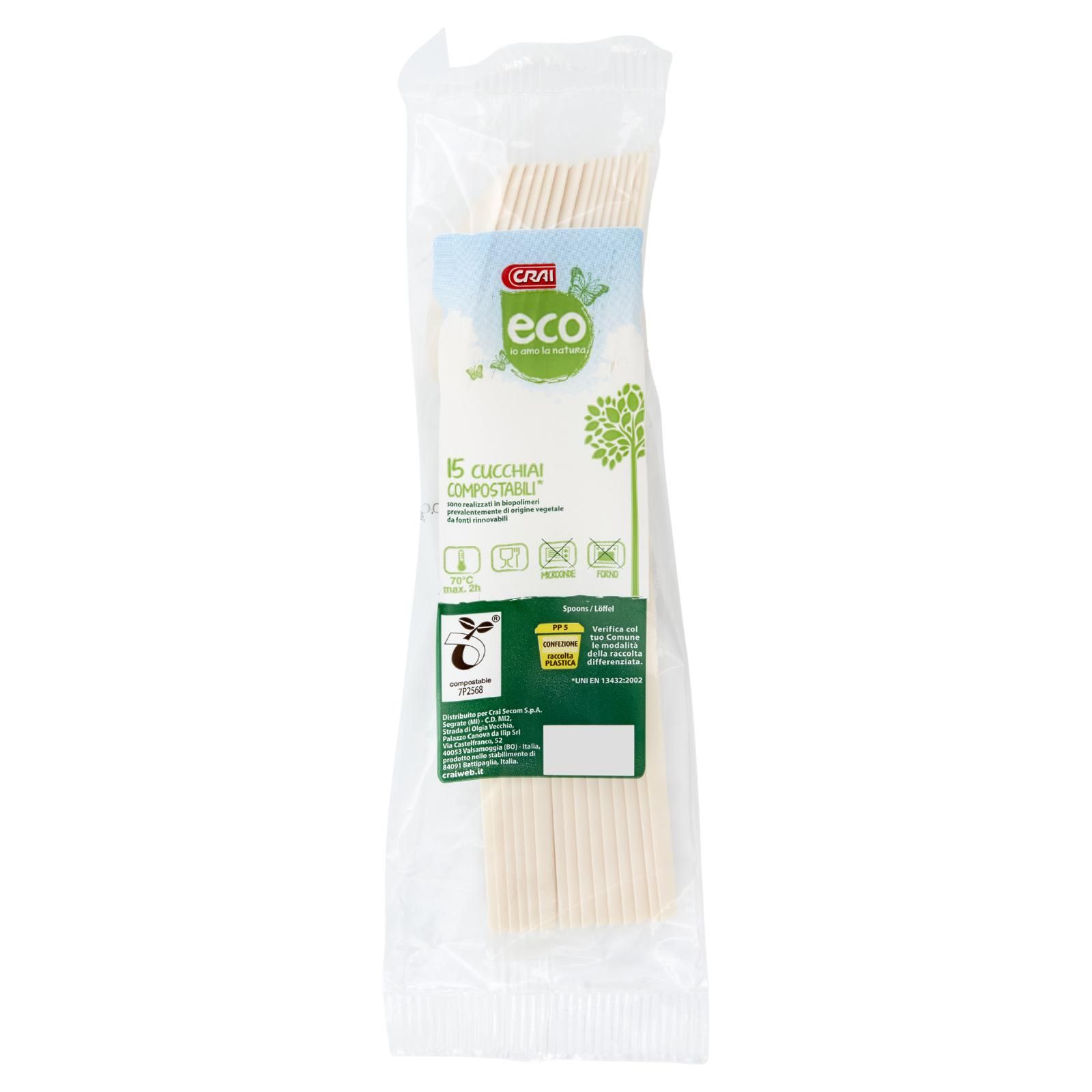 Crai eco Cucchiai Compostabili* 15 pz