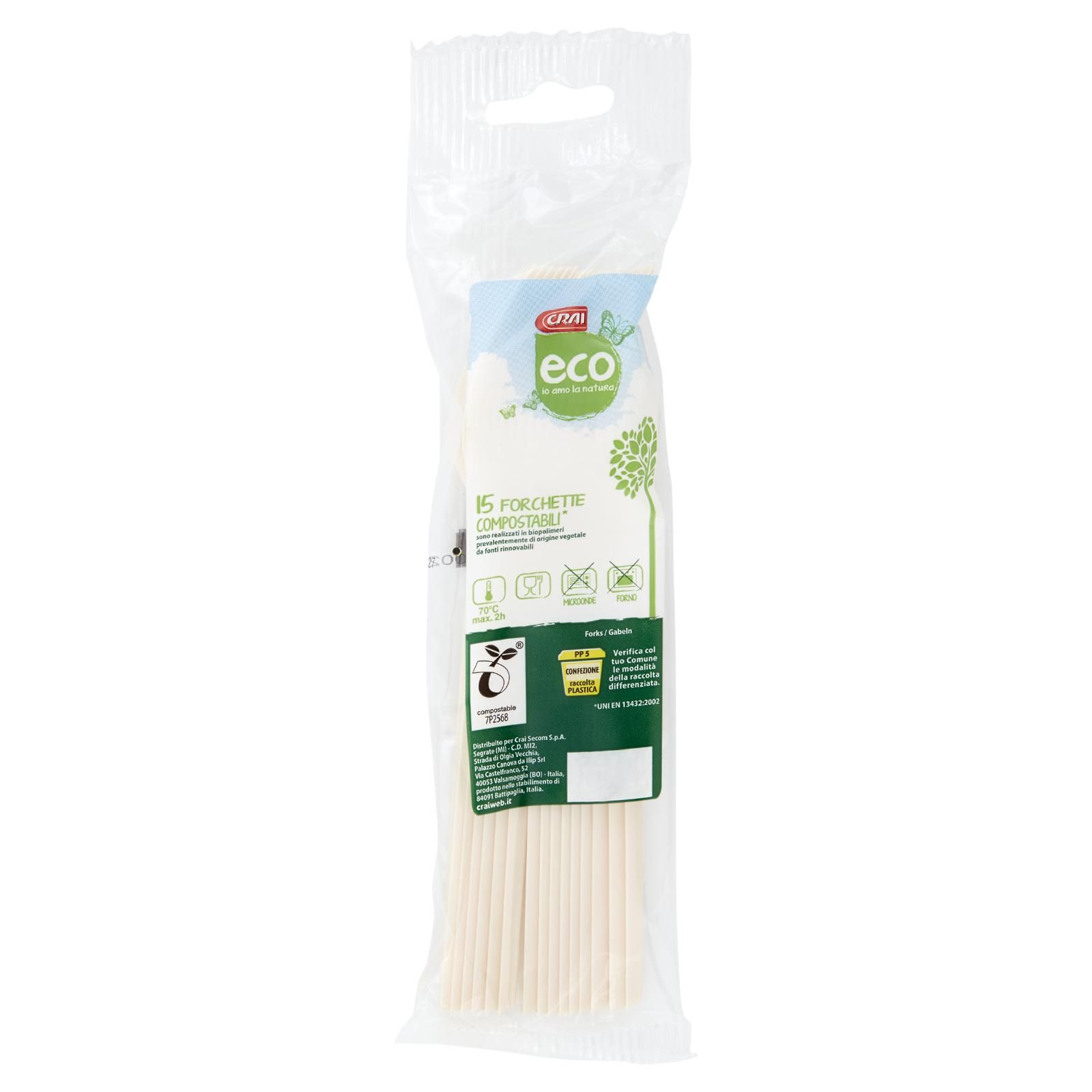 Crai eco Forchette Compostabili* 15 pz