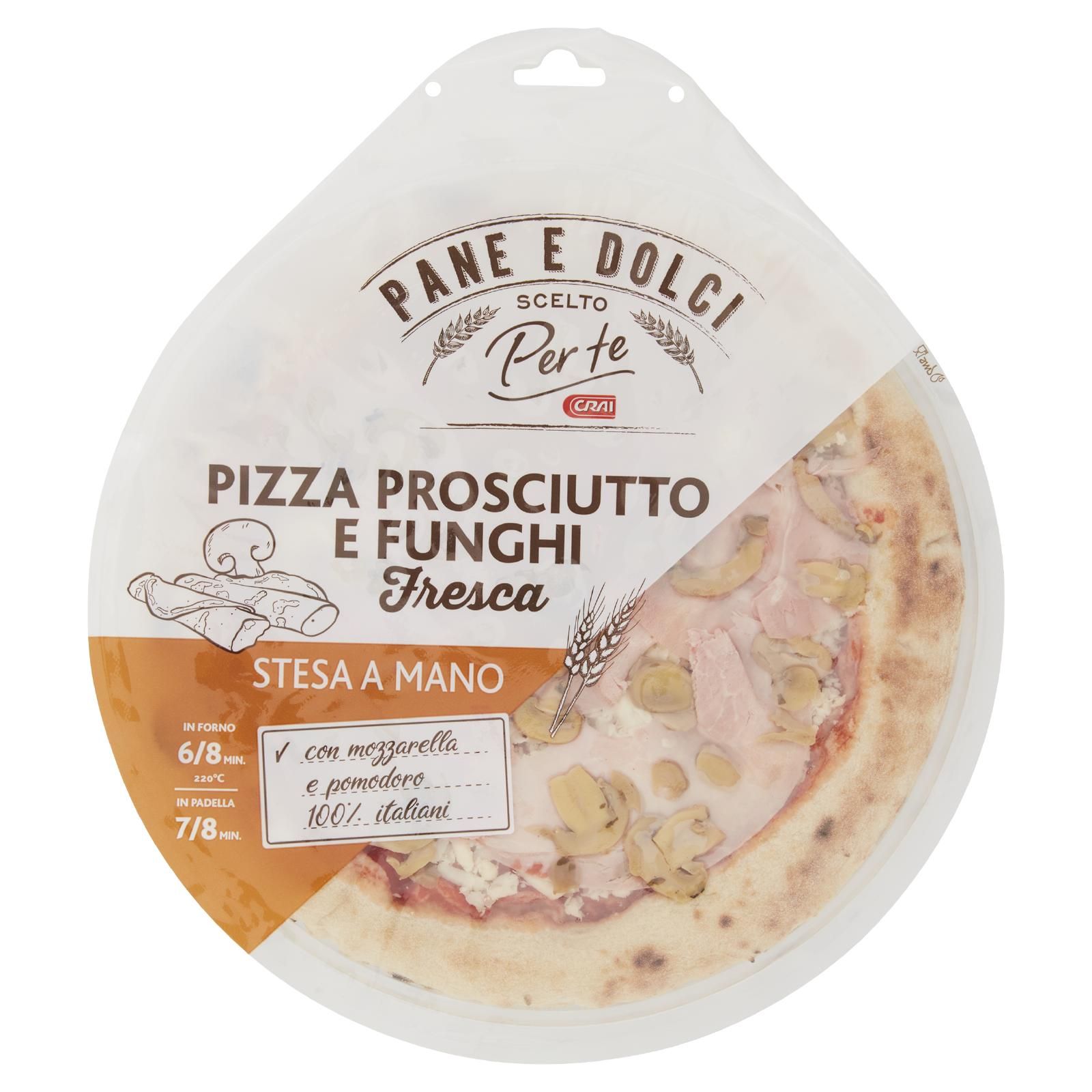 Crai Scelto Per Te Pizza Prosciutto e Funghi Fresca 430 g