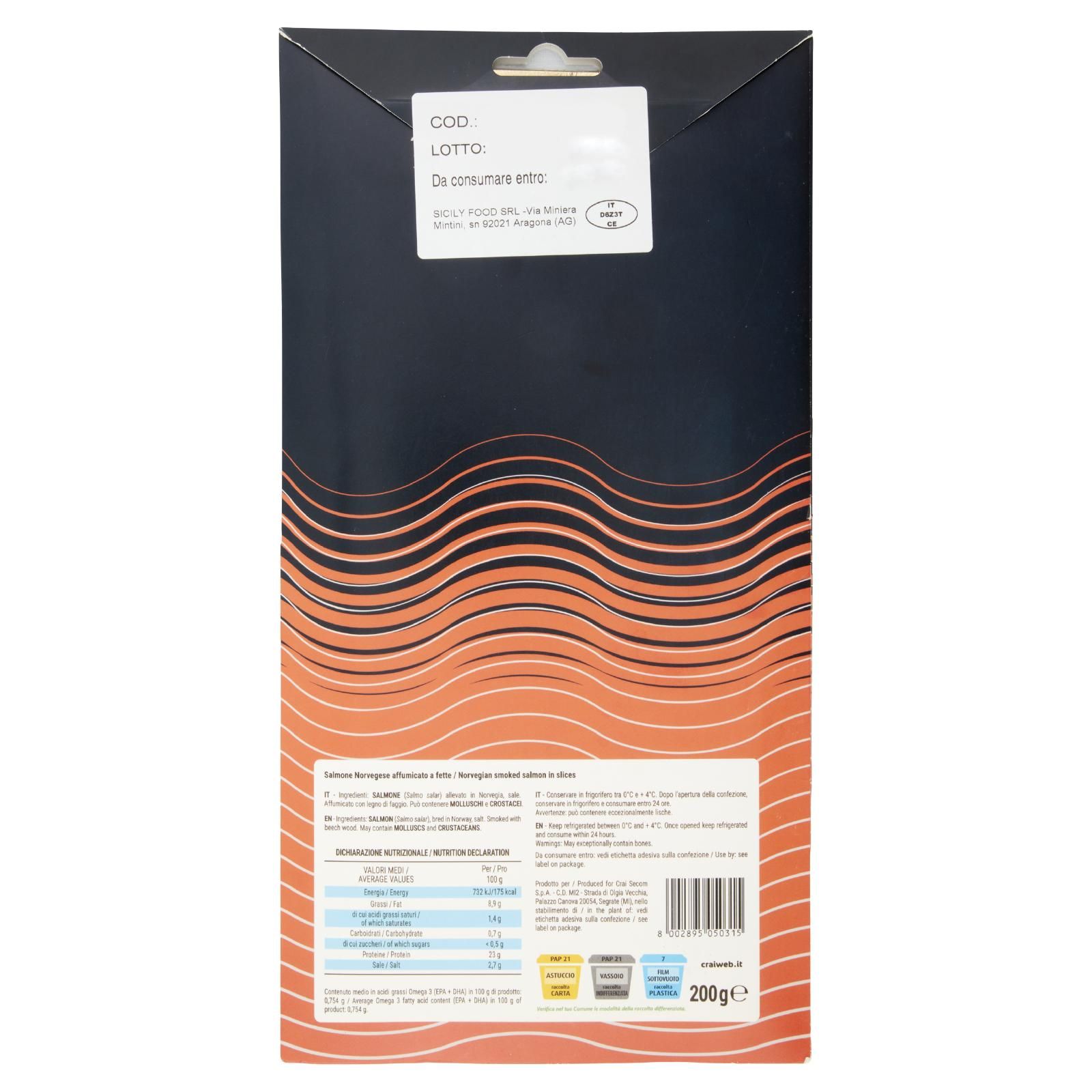 Crai Salmone norvegese affumicato 200 g