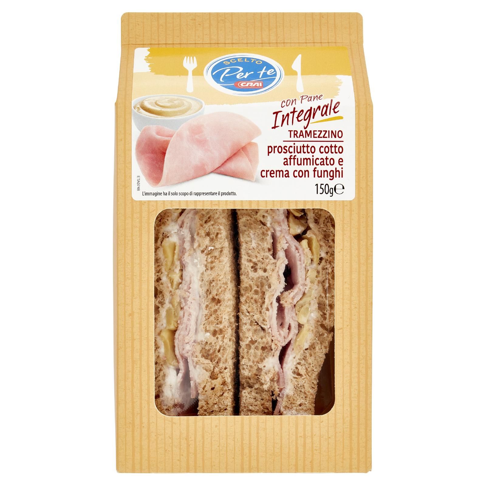 Crai Scelto Per te Tramezzino prosciutto cotto affumicato e crema con funghi 150 g