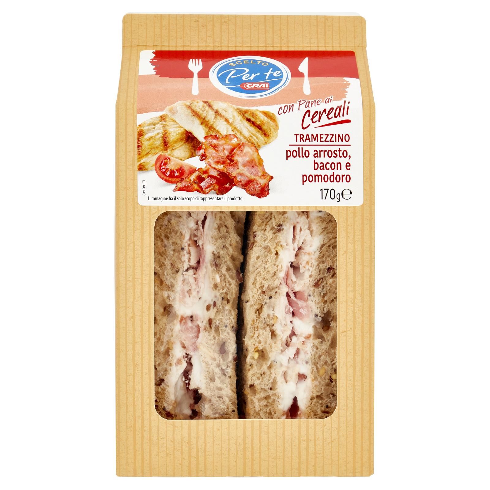 Crai Scelto Per te Tramezzino pollo arrosto, bacon e pomodoro 170 g