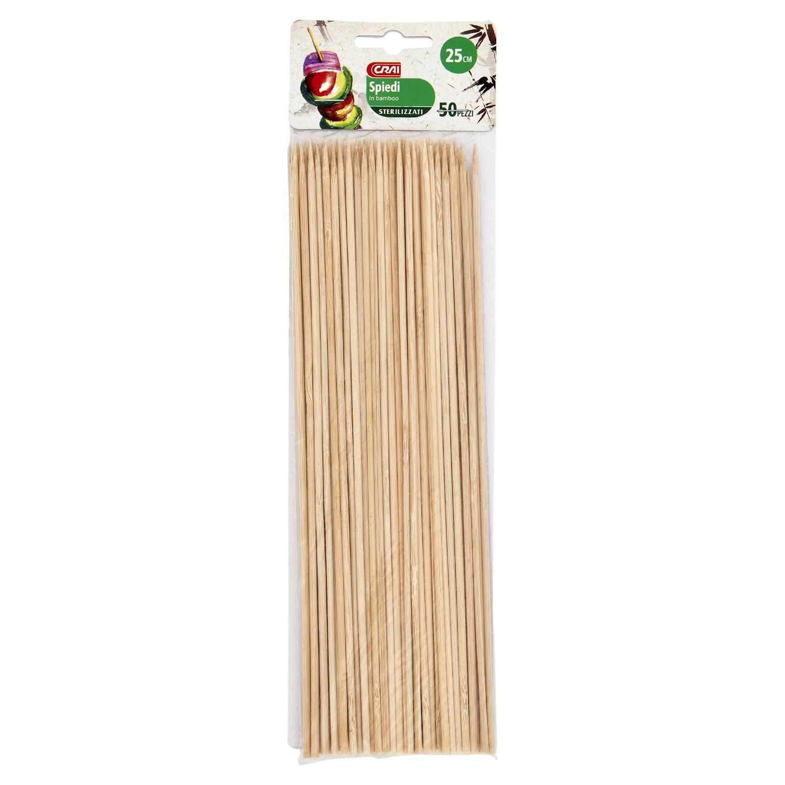 Crai Spiedi in bamboo 25cm 50 pz