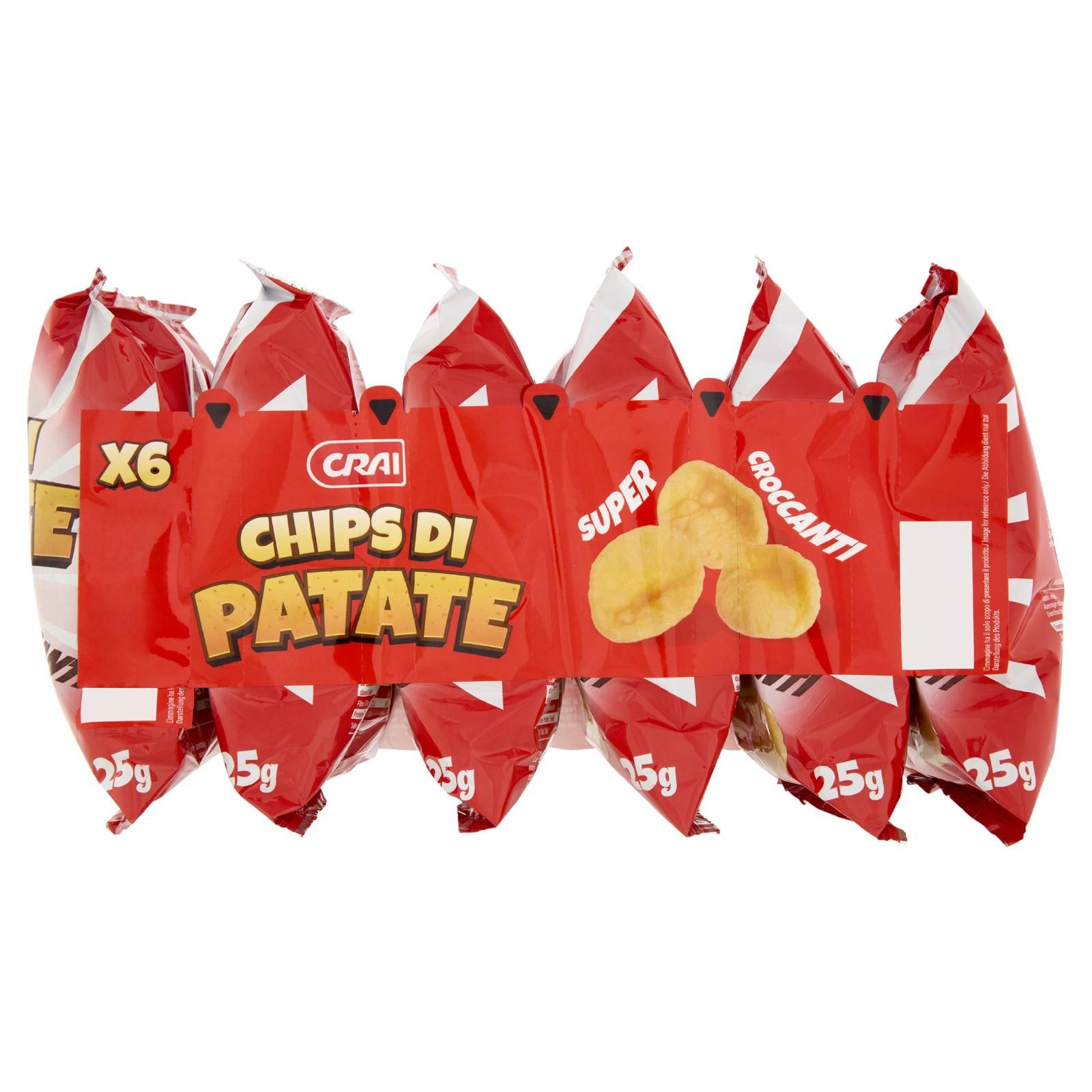 Crai Chips Di Patate 6 x 25 g