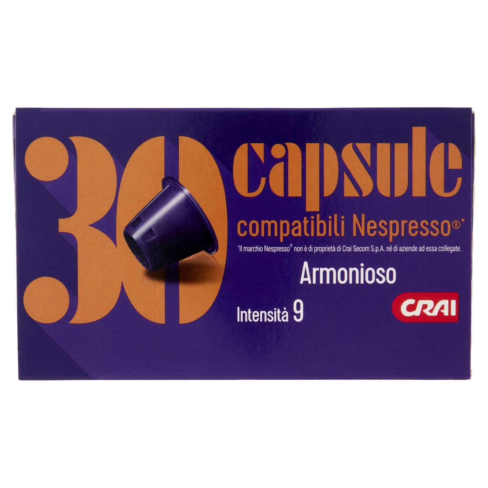 Crai 30 capsule compatibili Nespresso * Armonioso 30 x 5 g