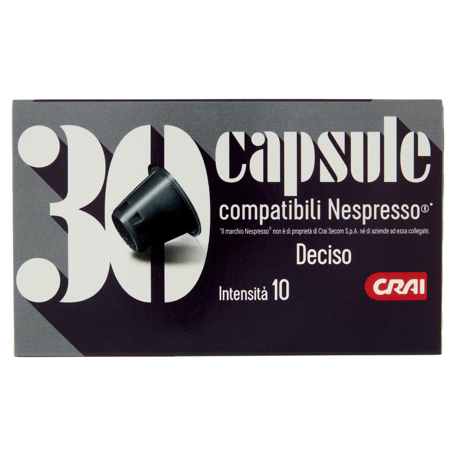 Crai 30 capsule compatibili Nespresso* Deciso 10 x 5 g