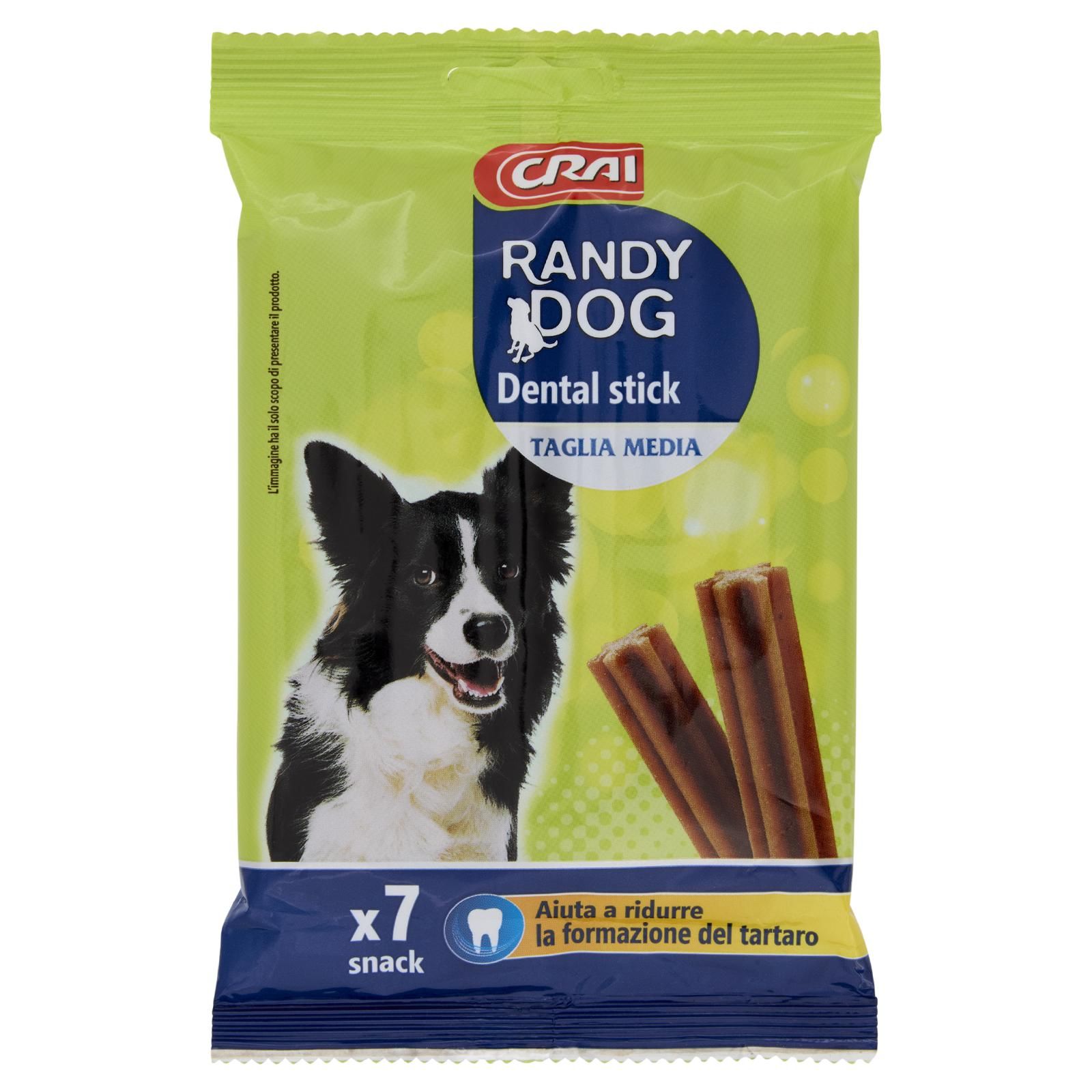 Crai Randy Dog Dental stick Taglia Media e Grande 7 sticks 180 g