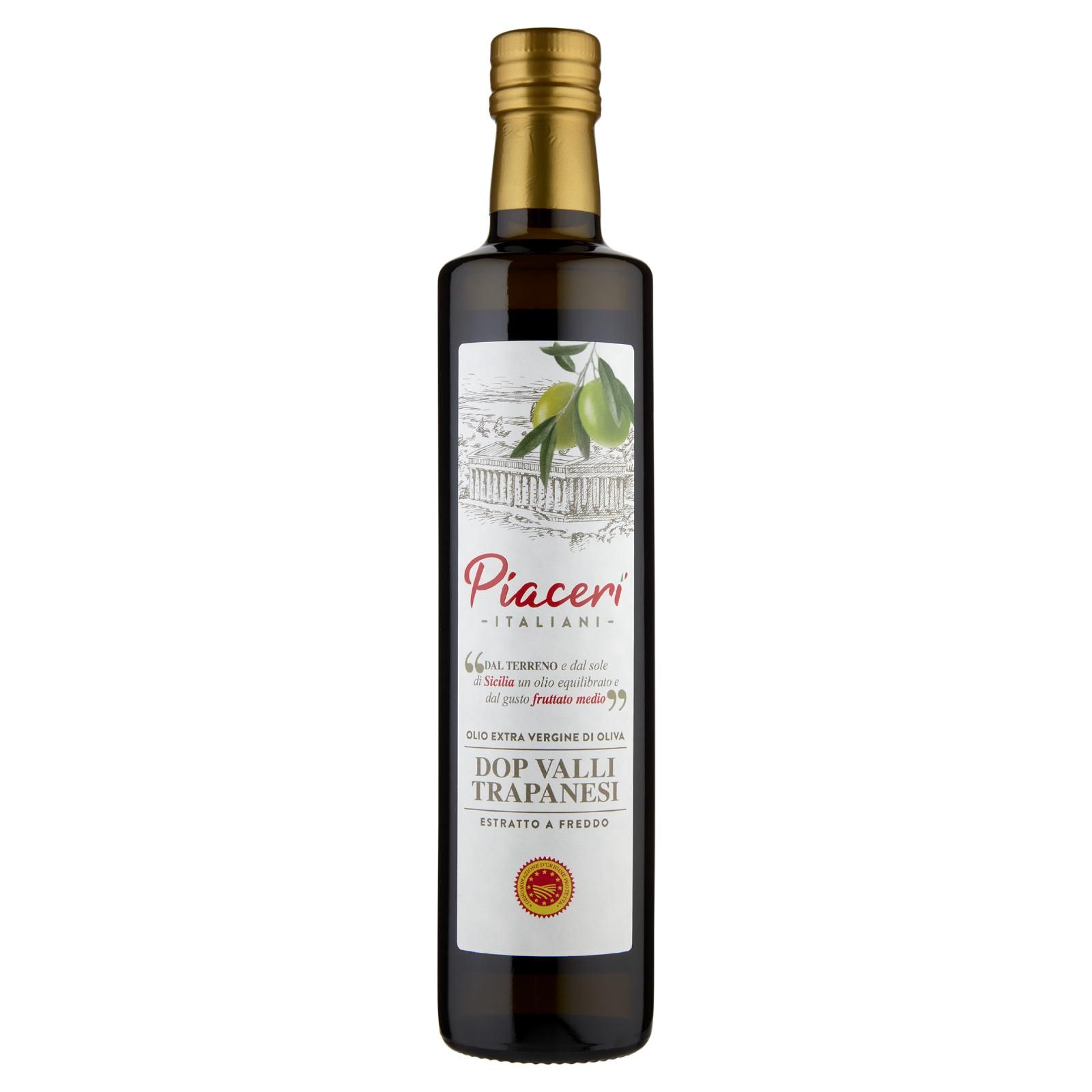 Piaceri Italiani Olio Extra Vergine di Oliva DOP Valli Trapanesi 500 ml