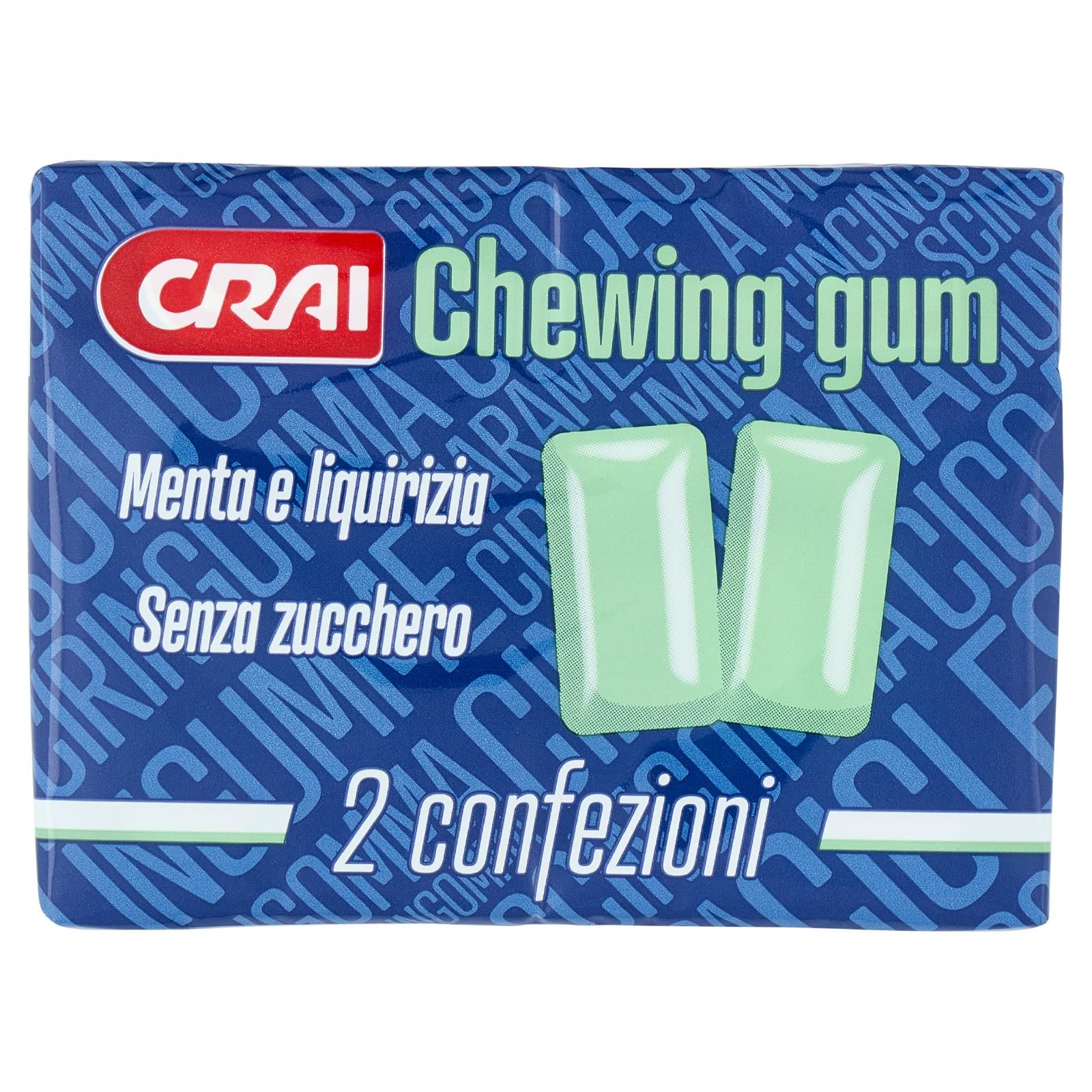 Crai Chewing gum Menta e liquirizia Senza zucchero 2 x 30 g