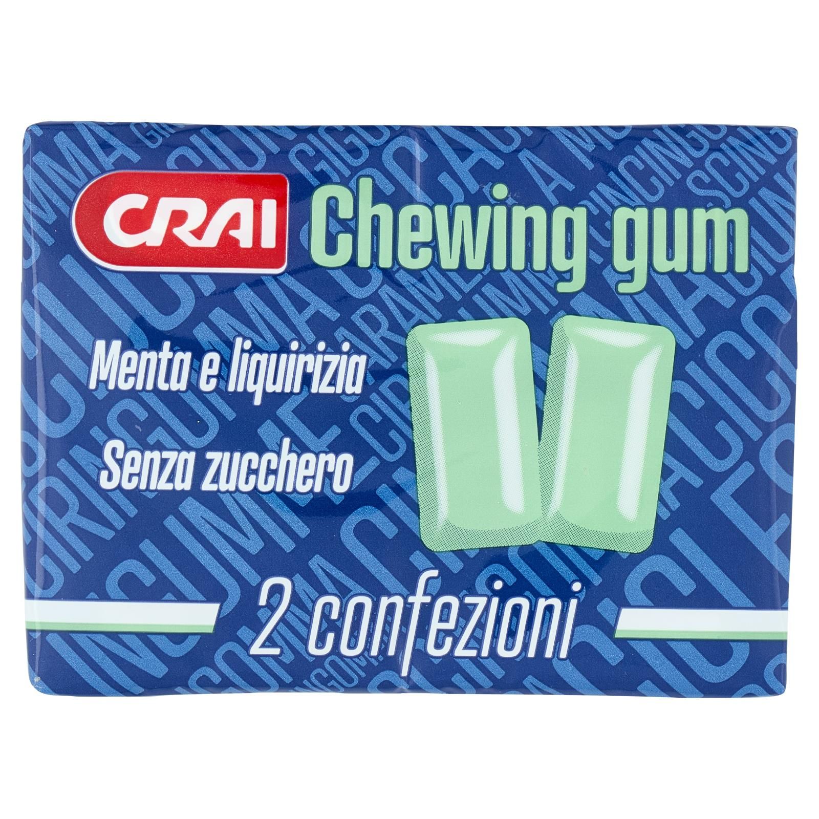 Crai Chewing gum Menta e liquirizia Senza zucchero 2 x 30 g
