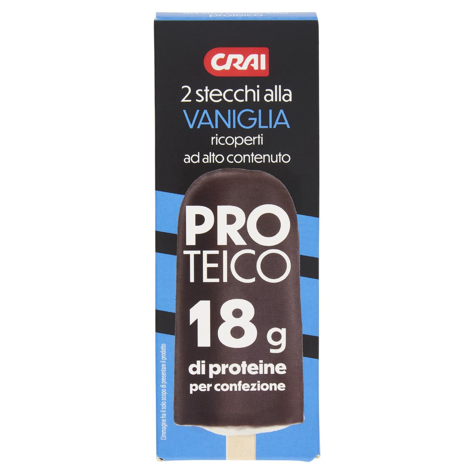 Crai 2 stecchi alla Vaniglia ricoperti ad alto contenuto Proteico 2 x 75 g