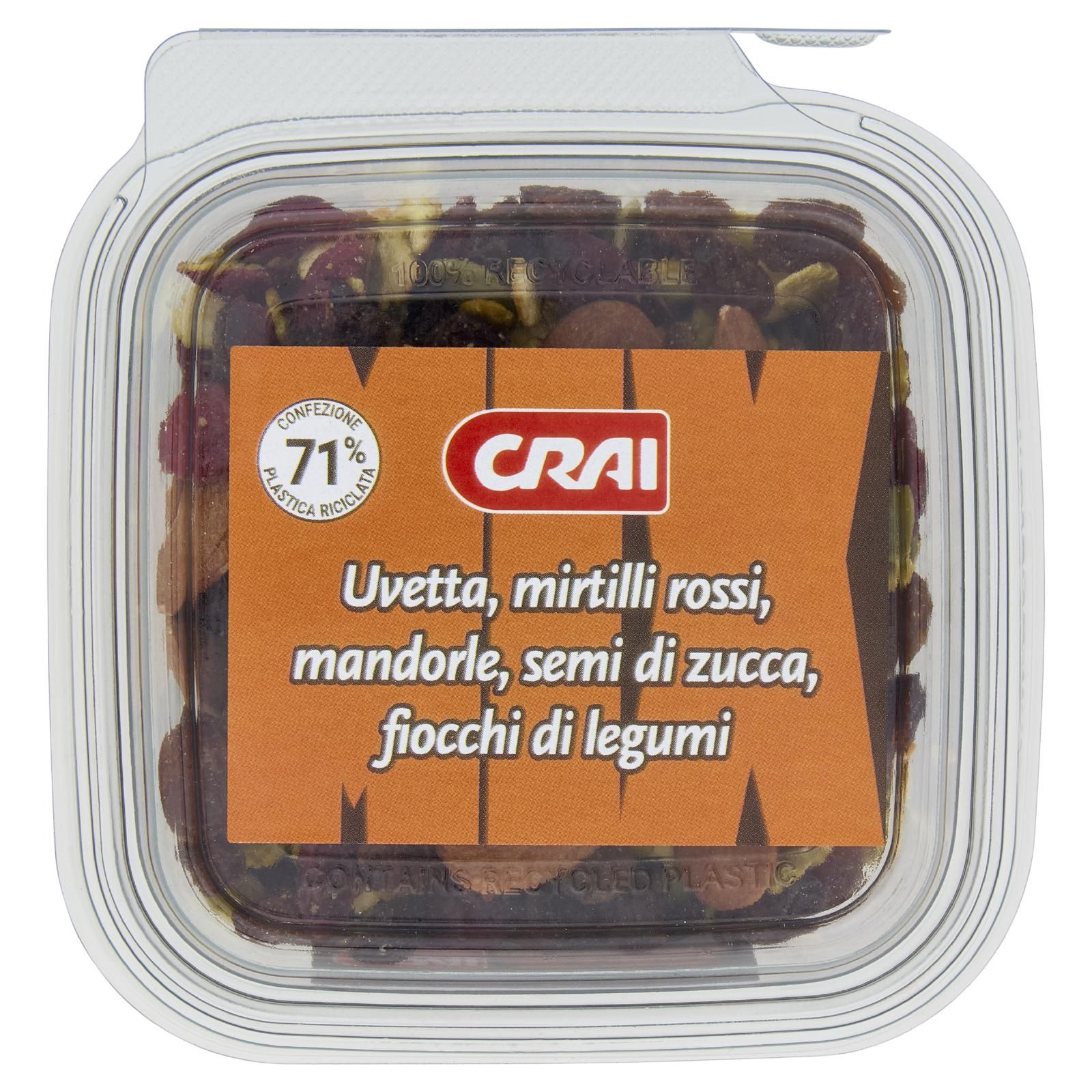 Crai Uvetta, mirtilli rossi, mandorle, semi di zucca, fiocchi di legumi 180 g