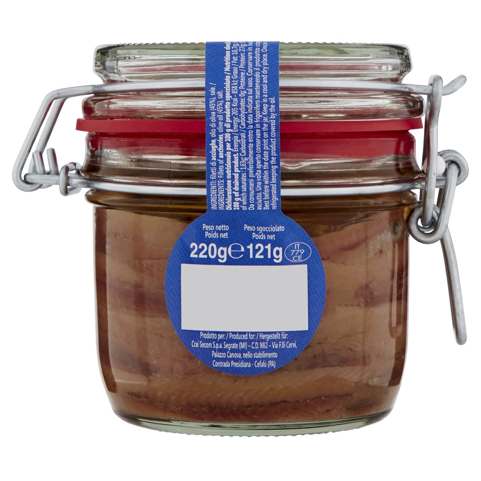 Crai Filetti di acciughe All'Olio Di Oliva (45%) 220 g