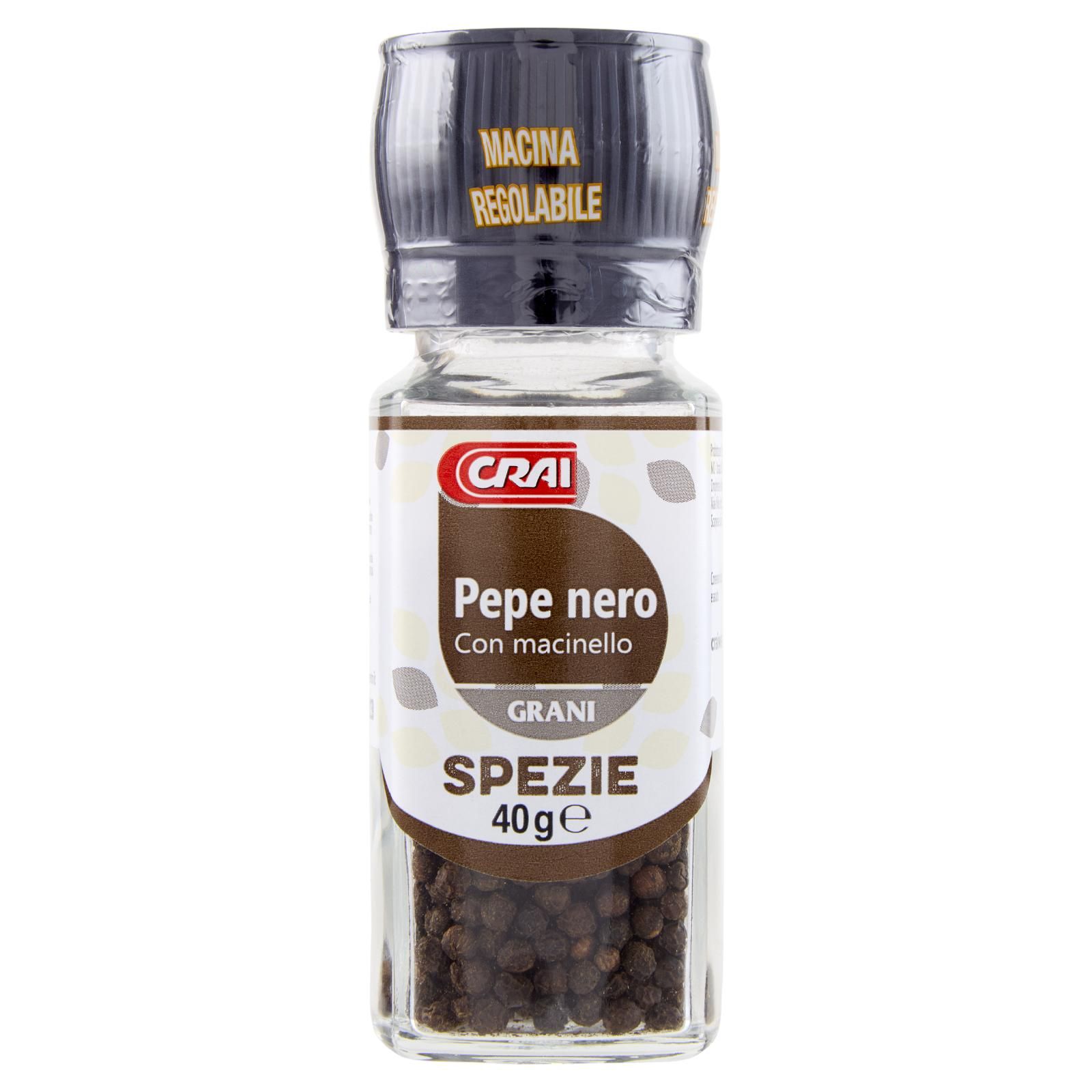 Crai Spezie Pepe nero Grani con macinello 40 g