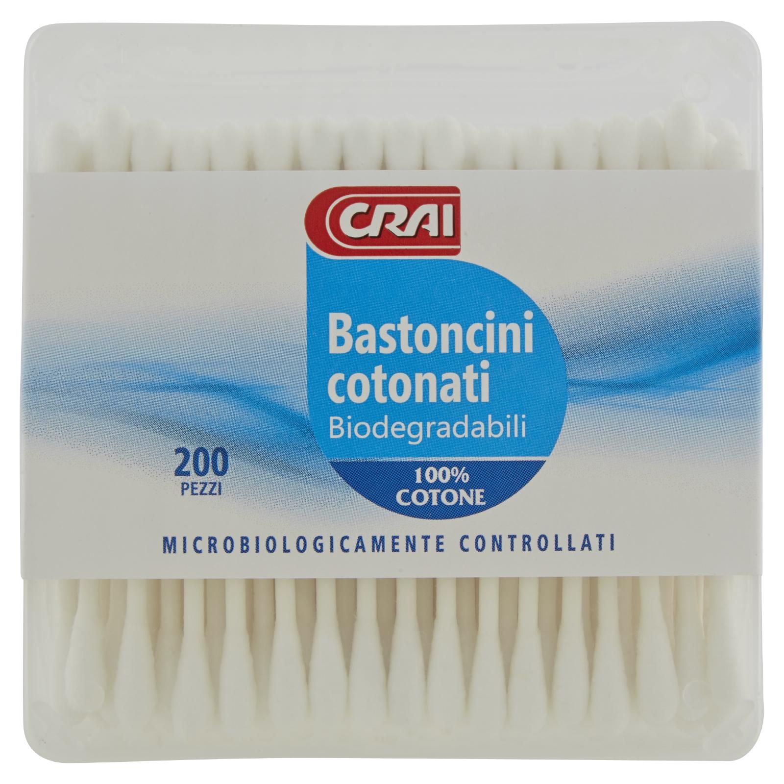 Crai Bastoncini cotonati Biodegradabili 200 pz