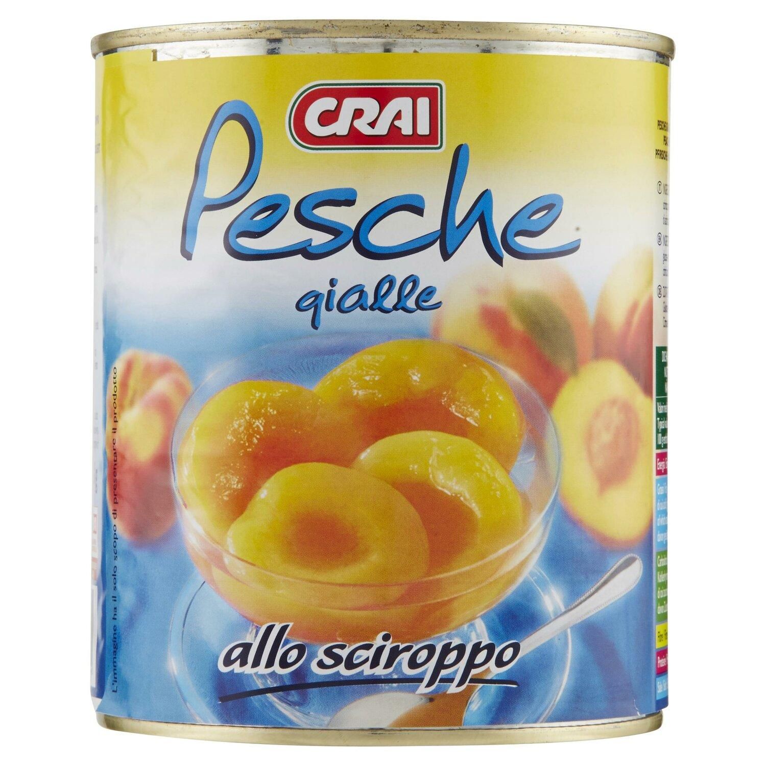 pesche sciroppate crai grammi 411 in lattina