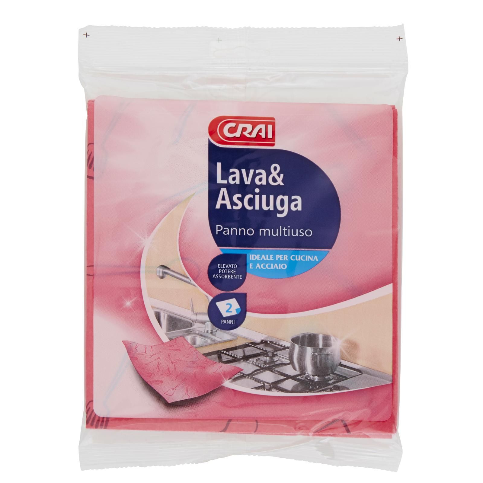 Crai Lava & Asciuga Panno multiuso 32x35 cm 2 pz