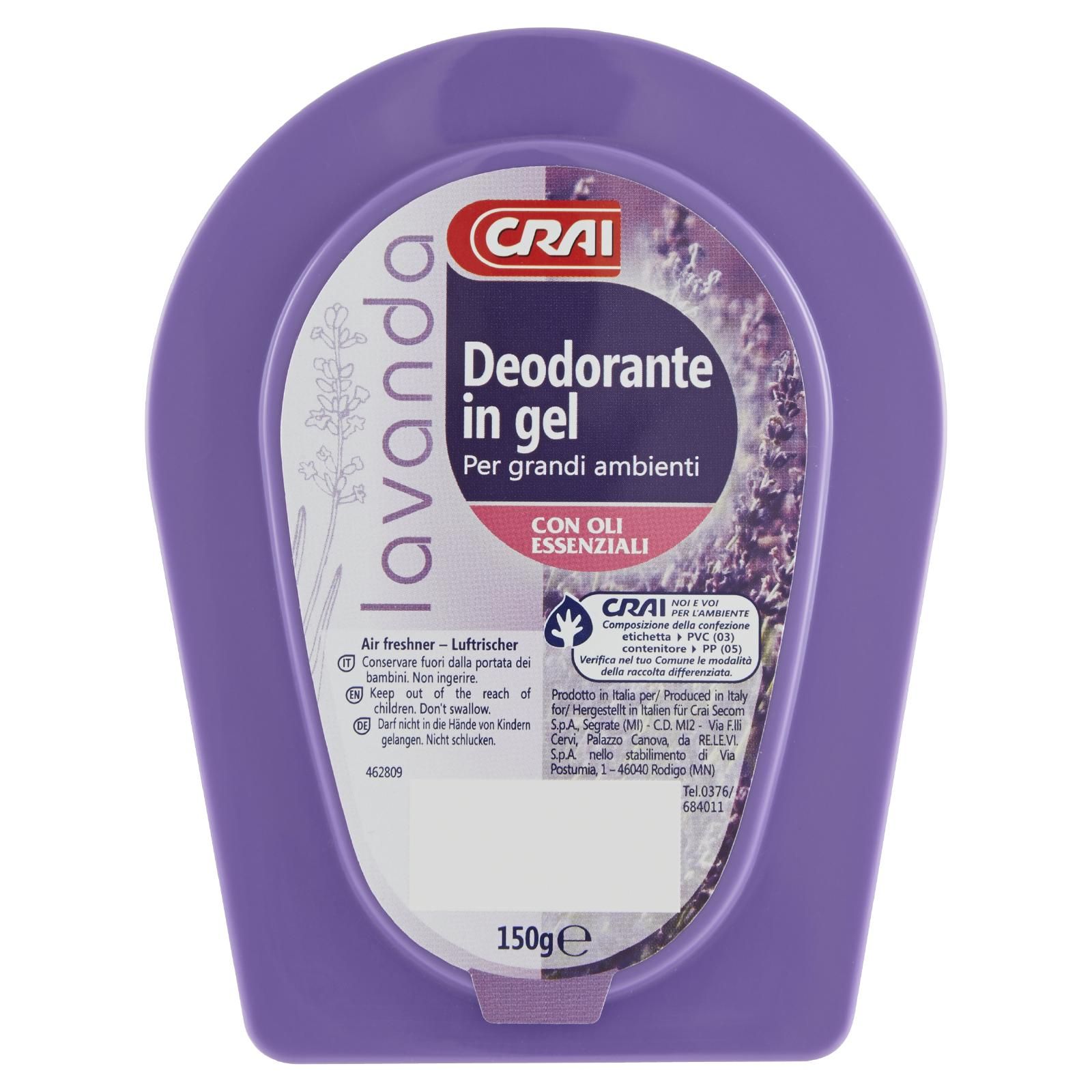 Crai Deodorante in gel Per grandi ambienti Lavanda 150 g