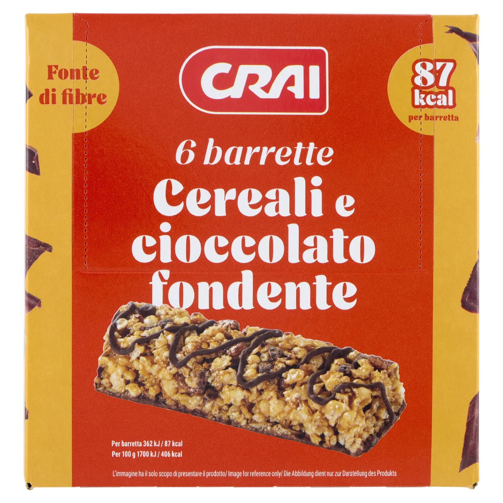 Crai 6 barrette Cereali e cioccolato fondente 6 x 21 g