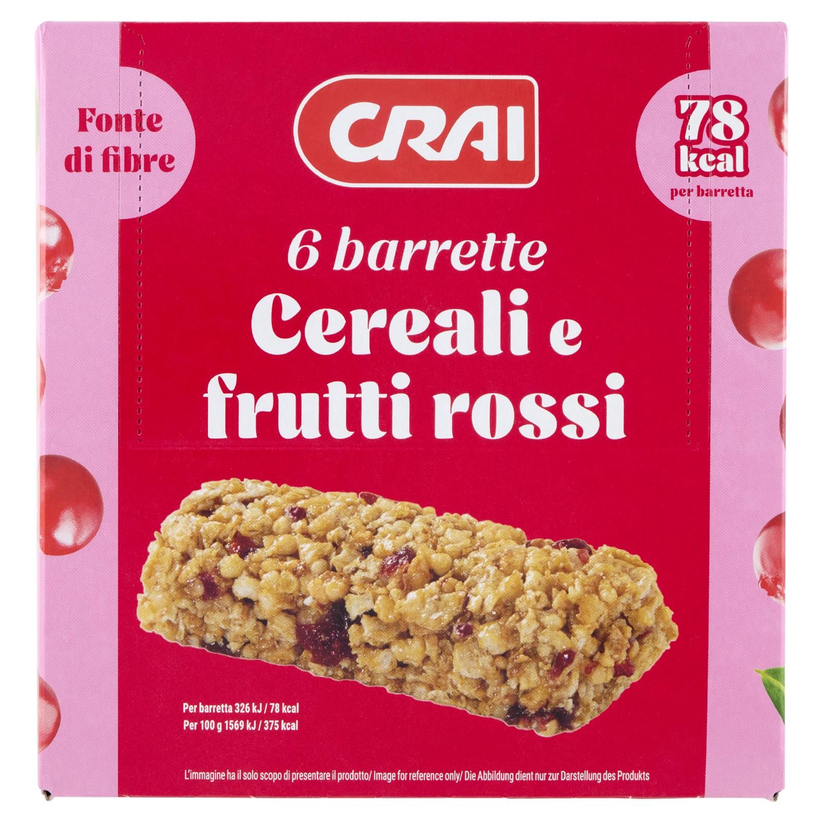Crai 6 barrette Cereali e frutti rossi 6 x 21 g