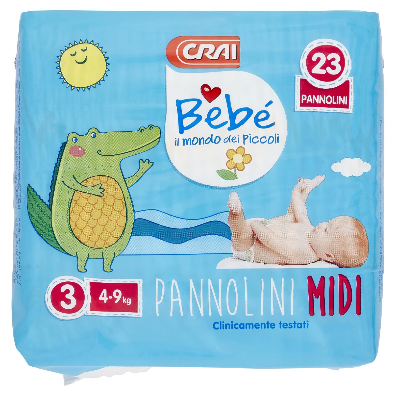 Crai Bebé Pannolini Midi 3 4-9kg 23 pz