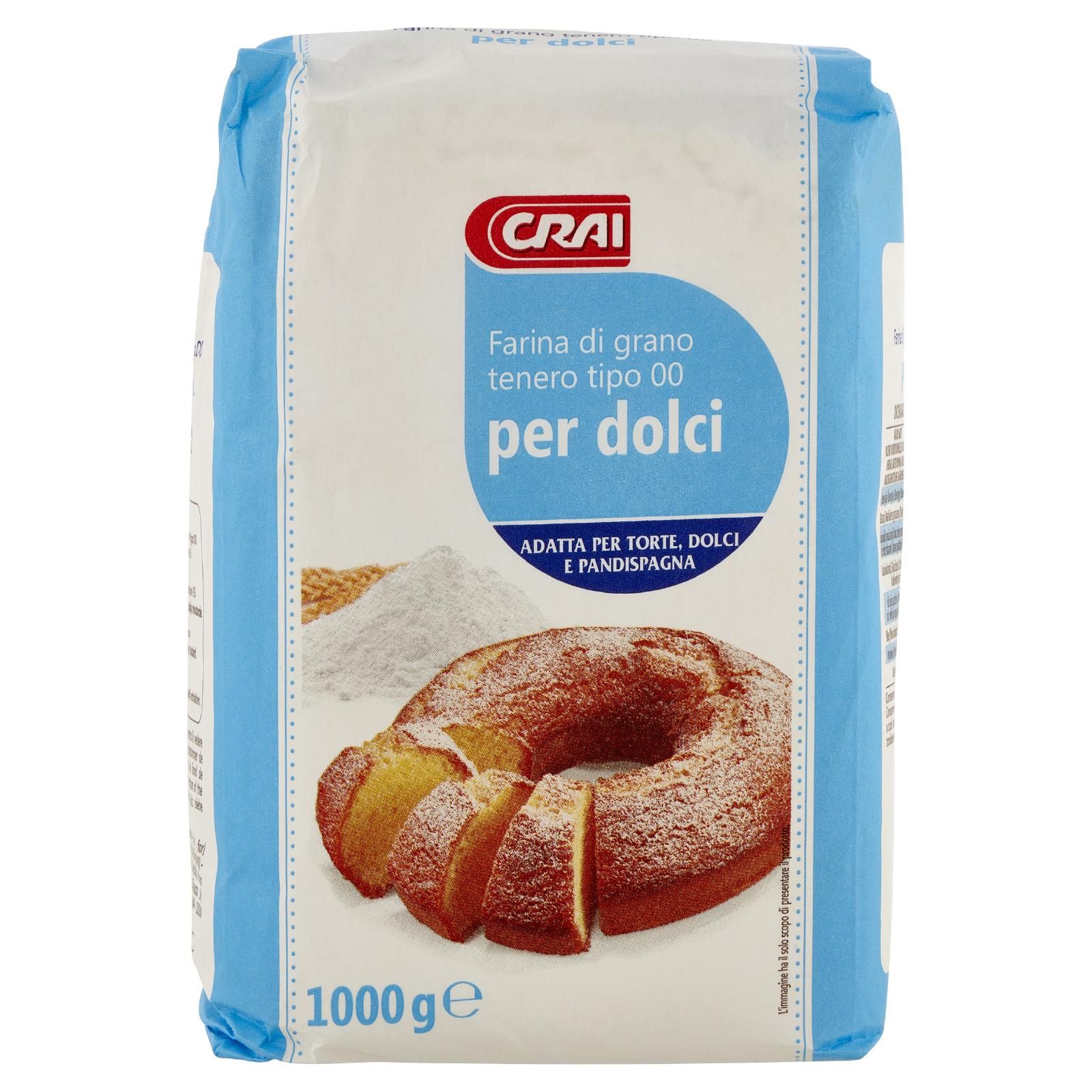 Crai Farina di grano tenero tipo 00 per dolci 1000 g