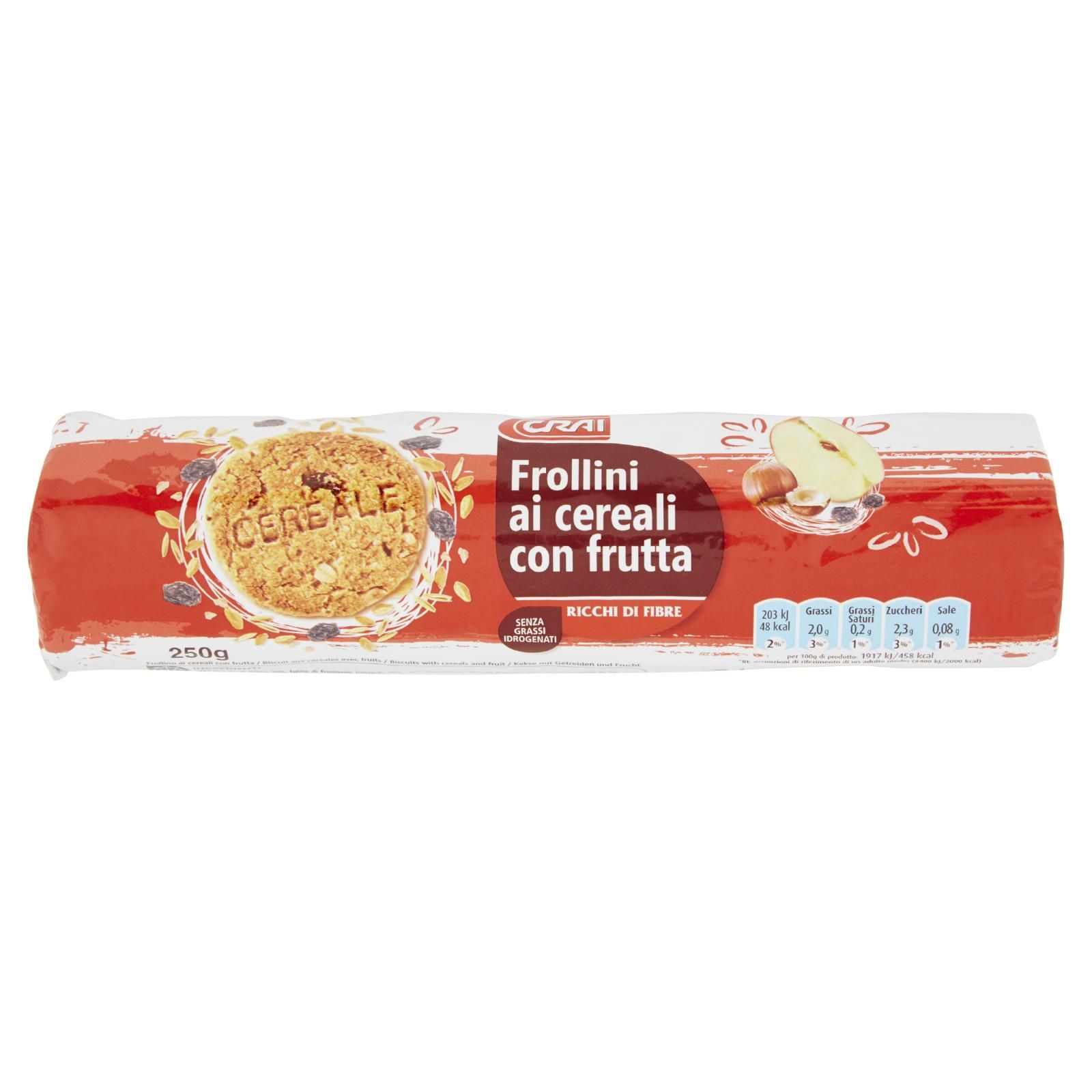 Crai Frollini ai cereali con frutta 250 g