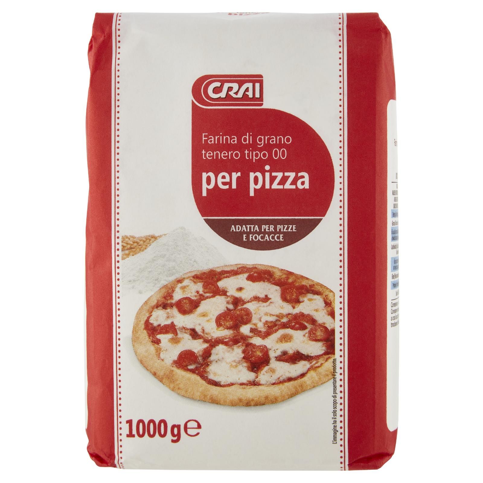 Crai Farina di grano tenero 00 per pizza 1000 g