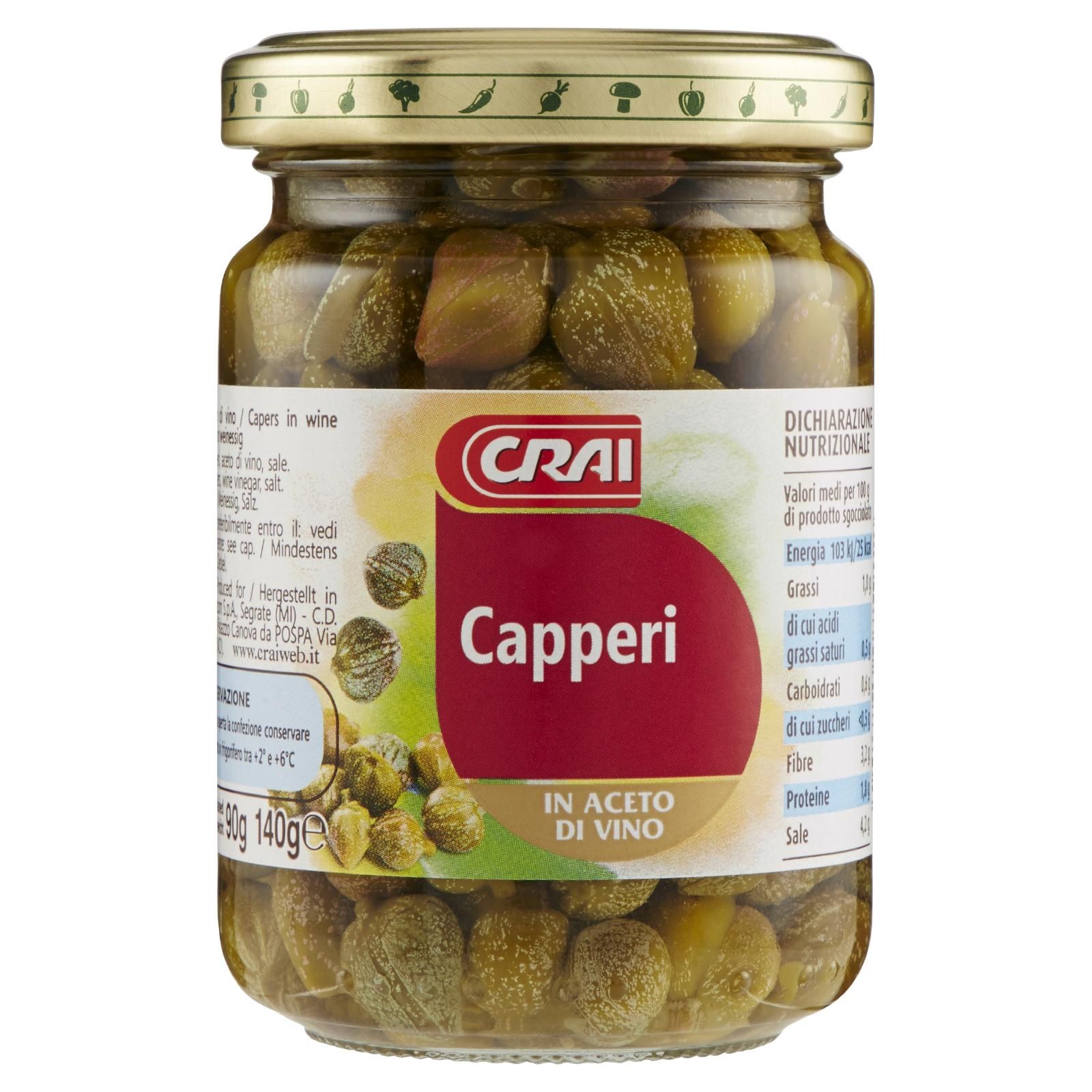 Crai Capperi In Aceto Di Vino 140 g