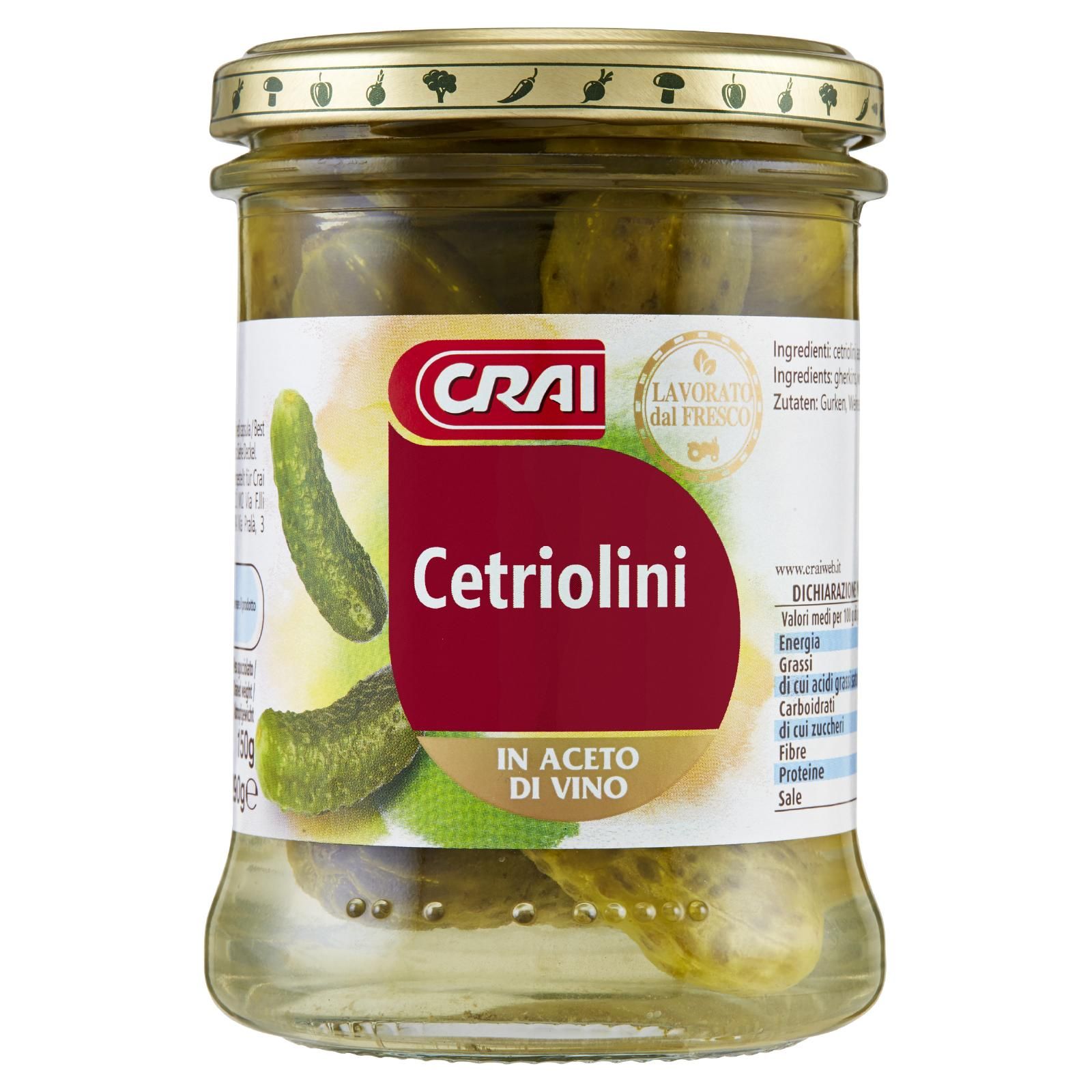 Crai Cetriolini In Aceto di Vino 290 g