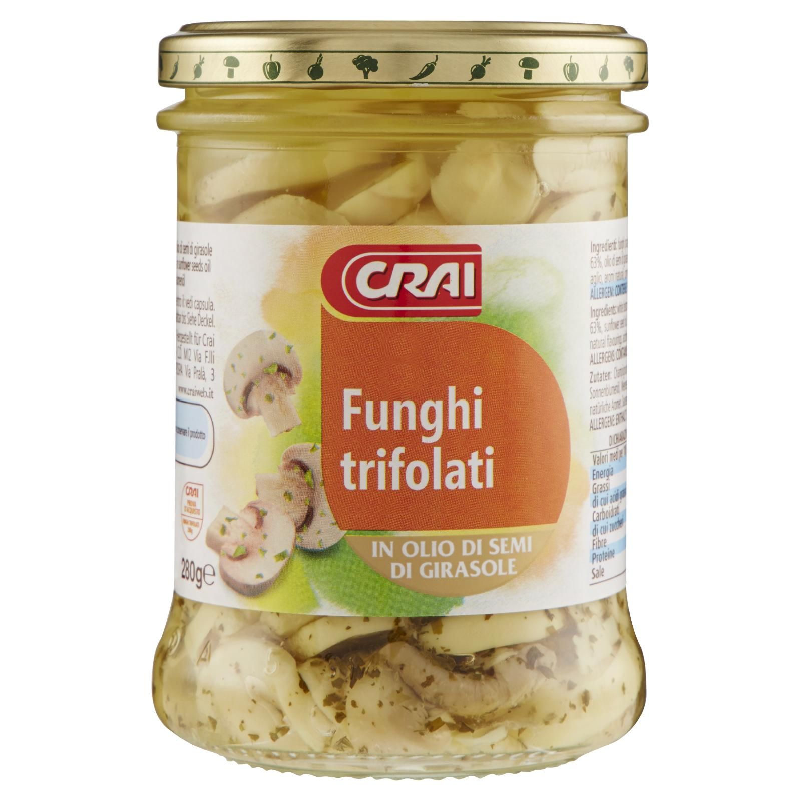 Crai Funghi trifolati In Olio Di Semi Di Girasole 280 g