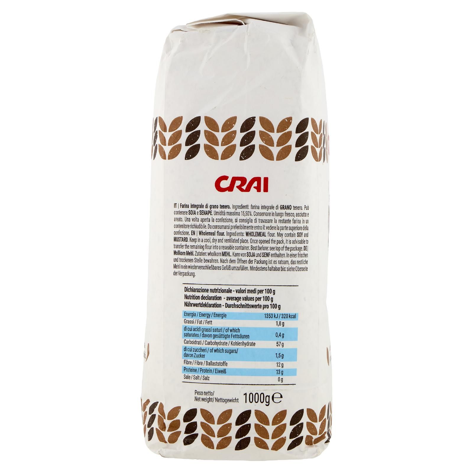 Crai Farina di grano tenero integrale 1000 g